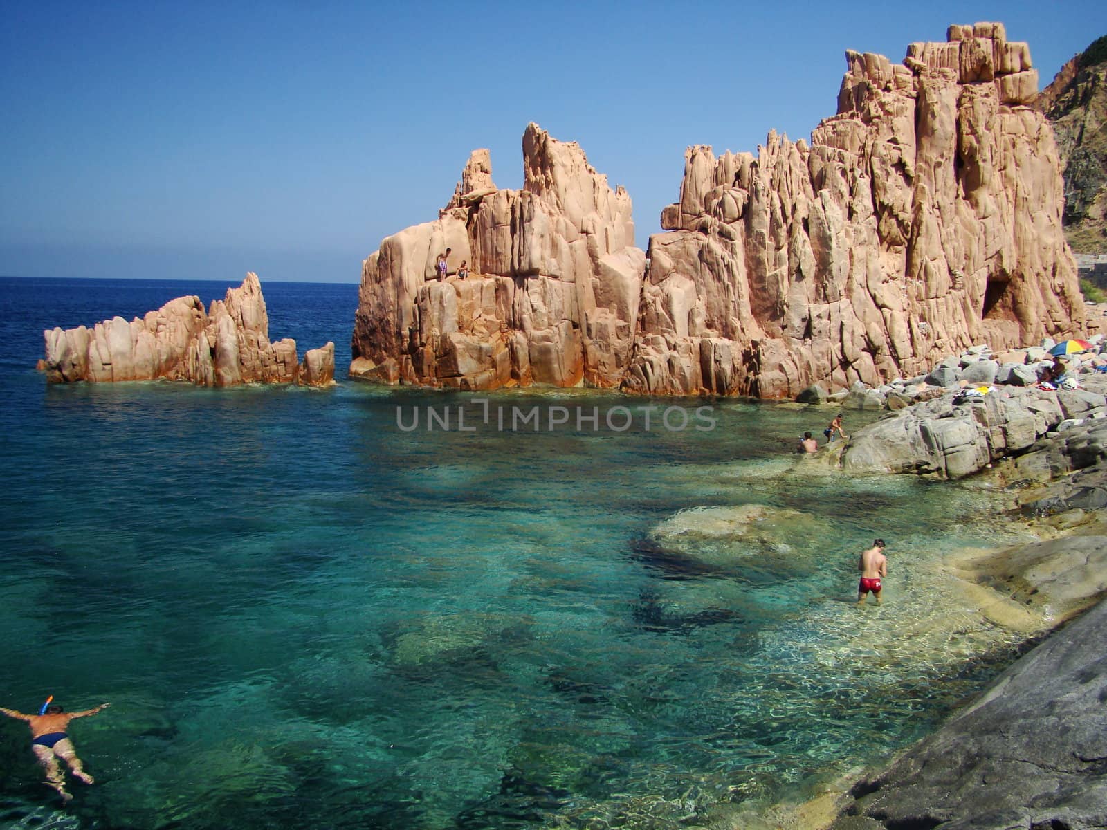 Beach of Red Rocks in Arbatax on Sardinia island, Italy.