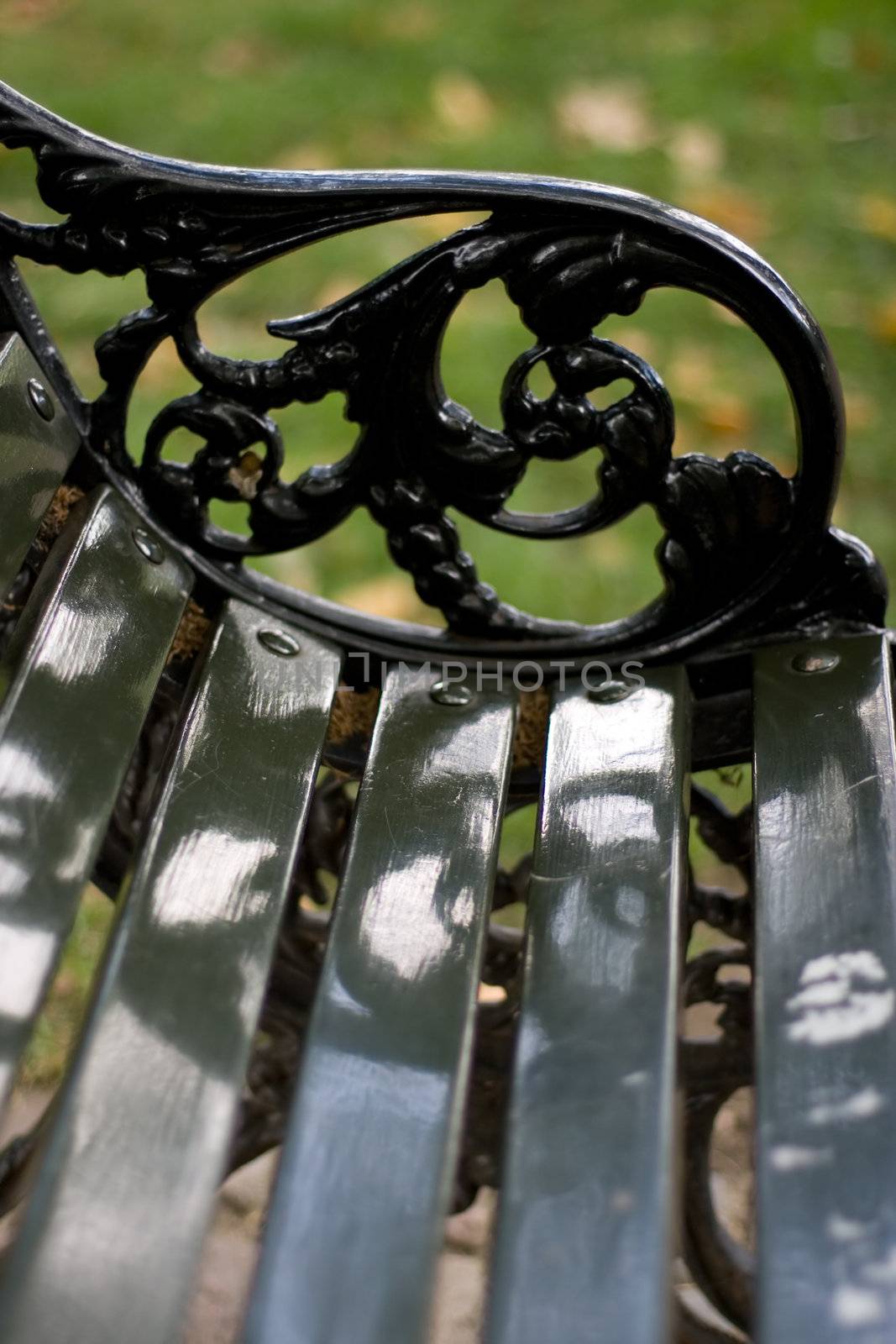 Black empty bench by mihhailov