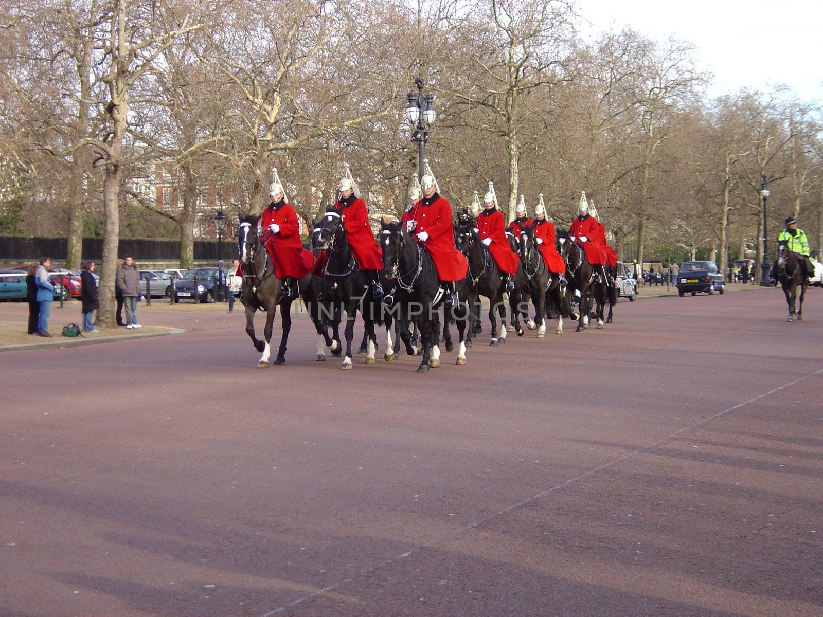 Traditional english mounted guards