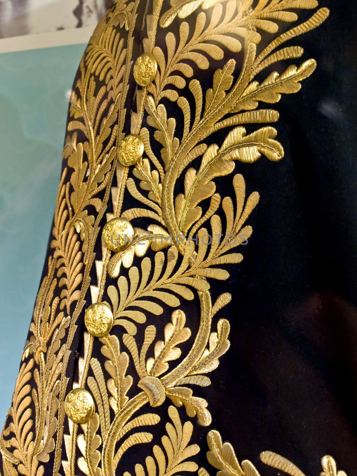 Traditional gold coat worn by the govenor general worth $10000.