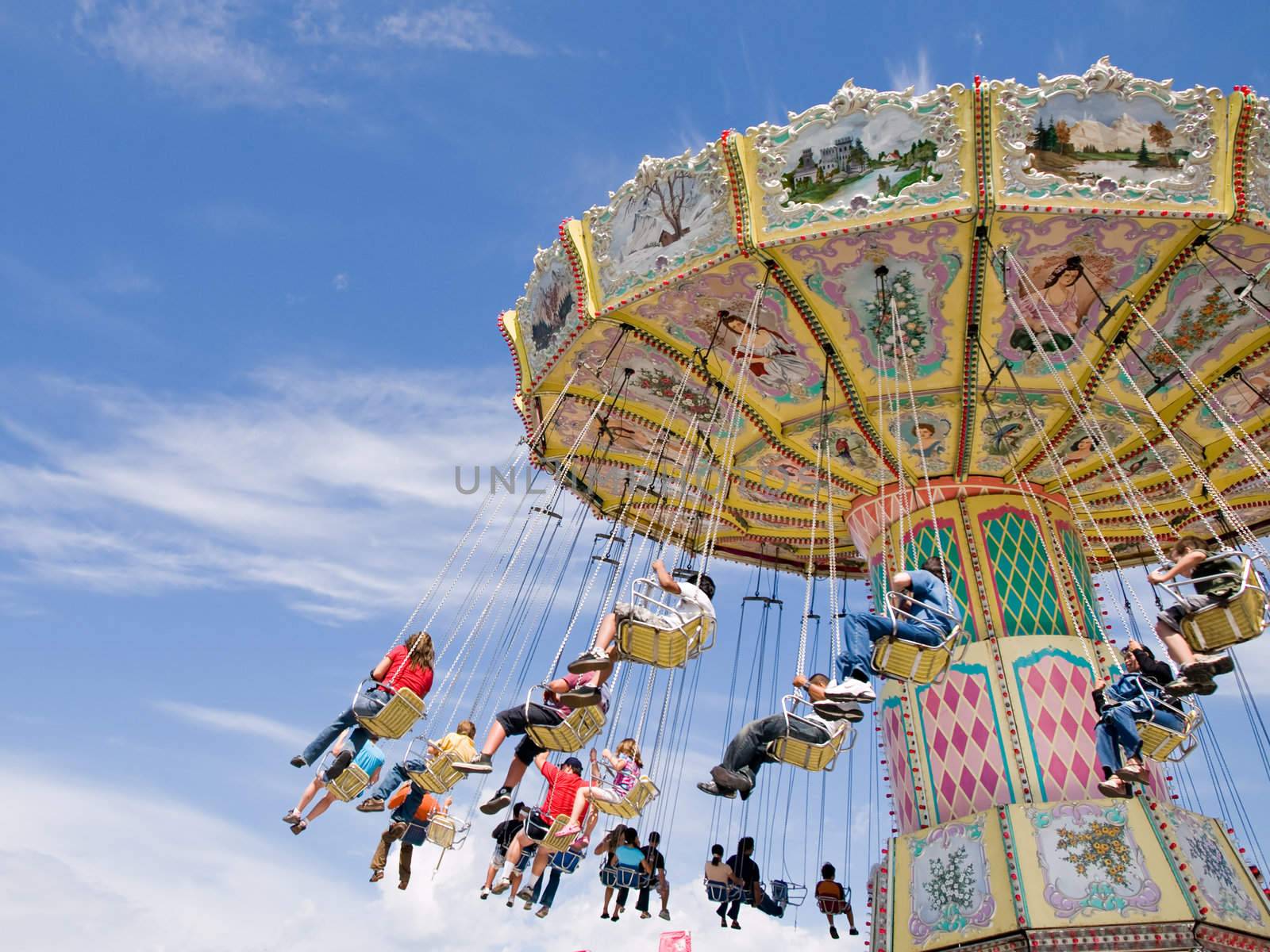 A hot summer day and everyone is looking for there chance to fly.