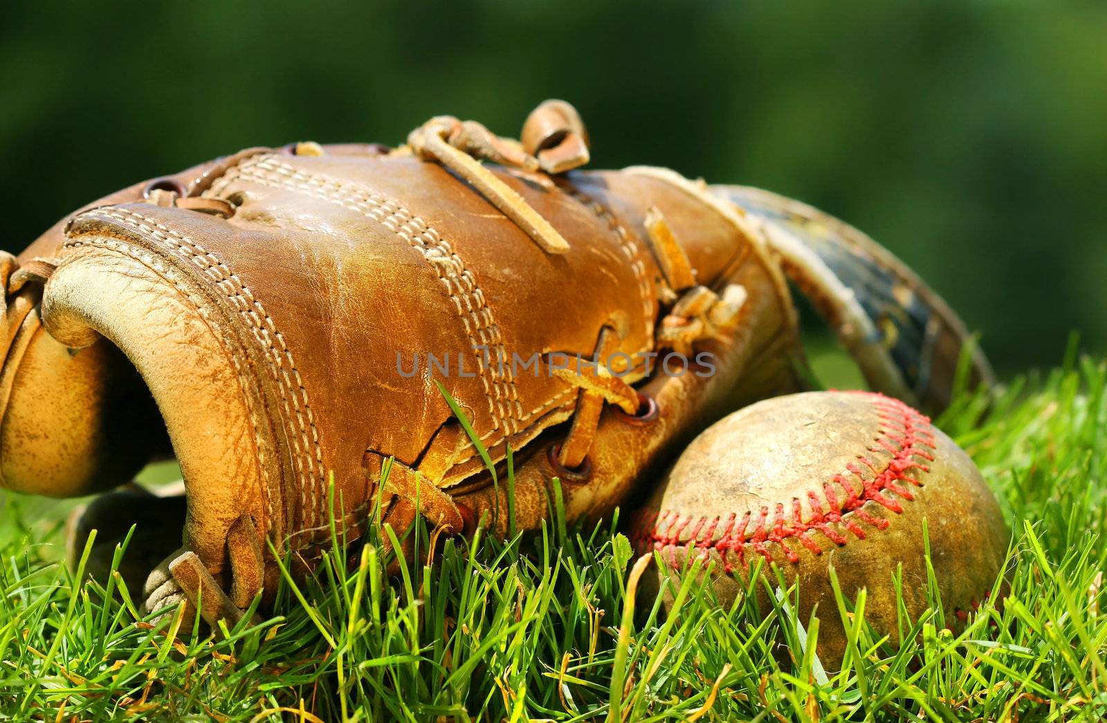 Old glove and baseball