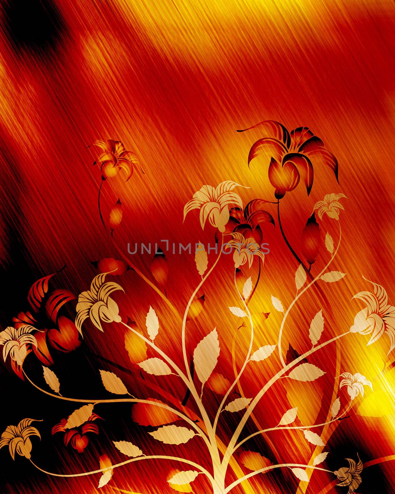 floral abstract background by kjpargeter