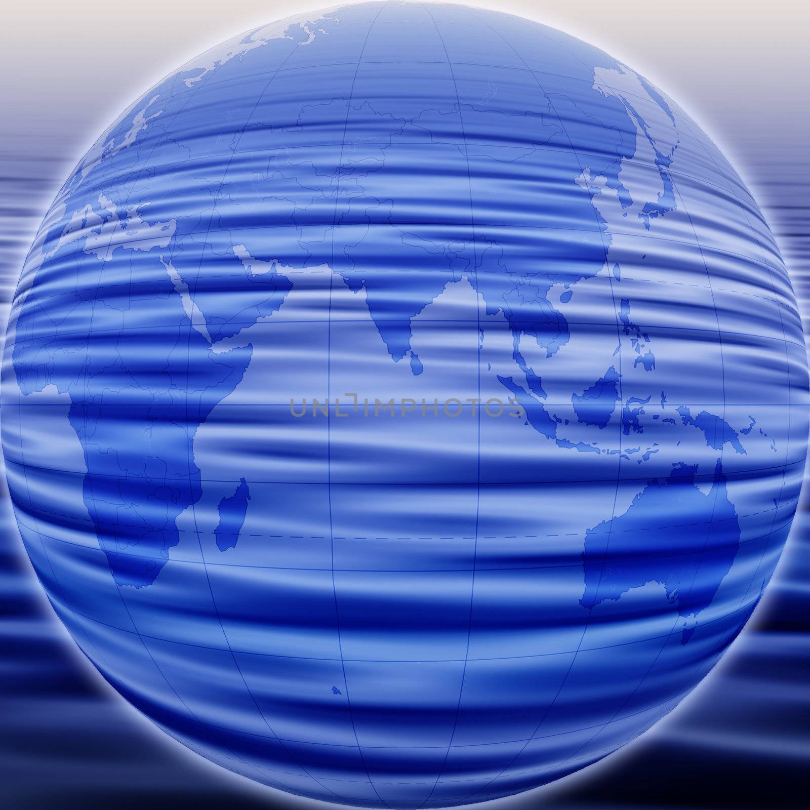 computer illustration of eatth with water ripples
