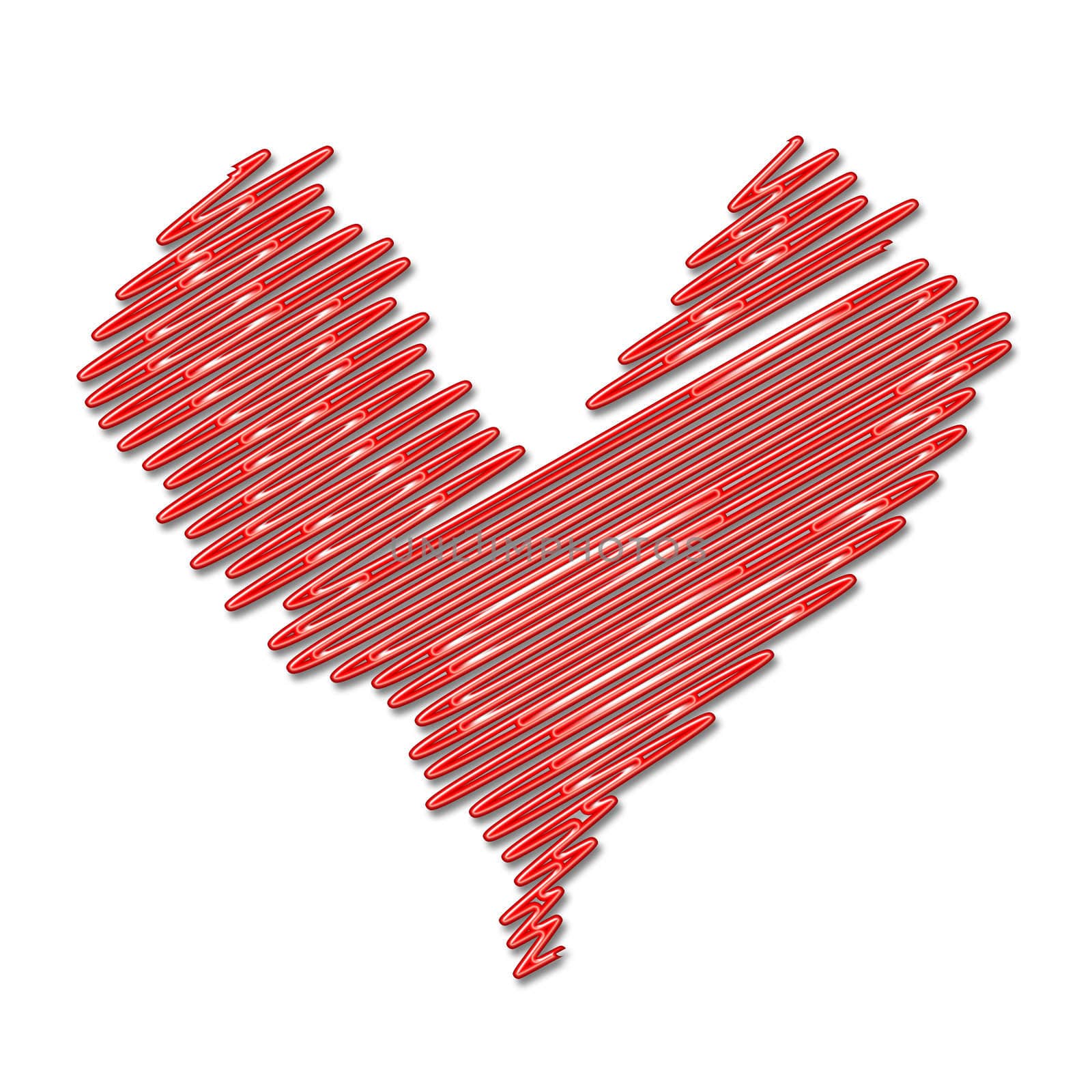 computer illustration of heart over white background