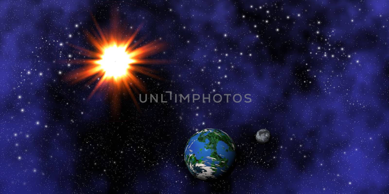 Fictional composition of the Earth, Moon and Sun