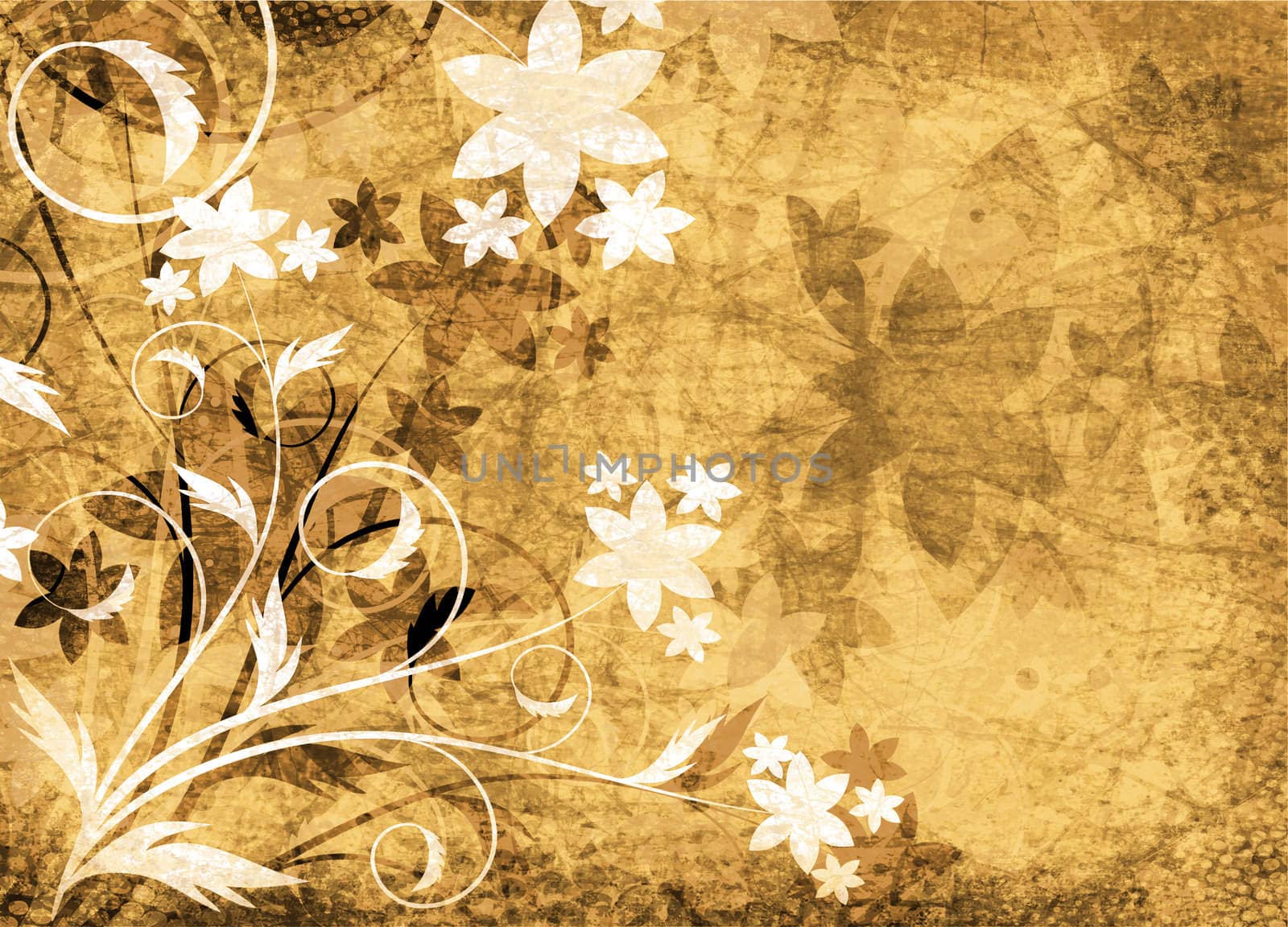 floral design on grunge background