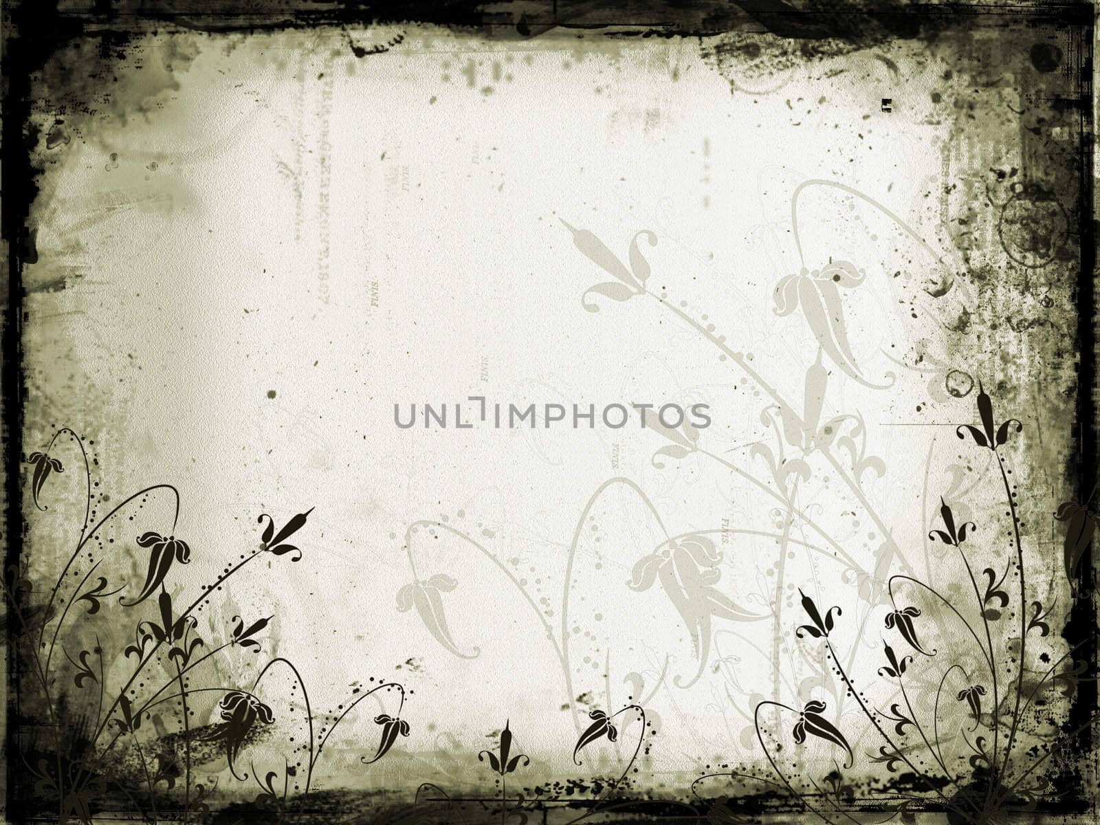 Floral design on grunge background