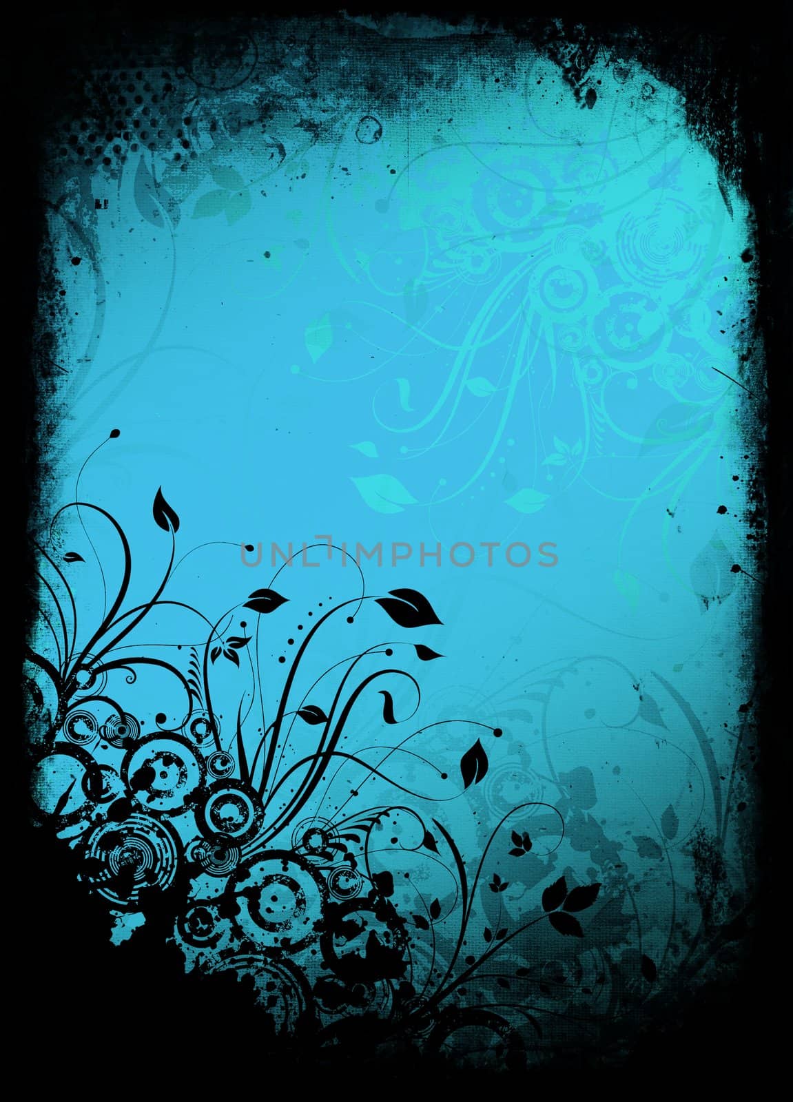 Floral design on grunge style background