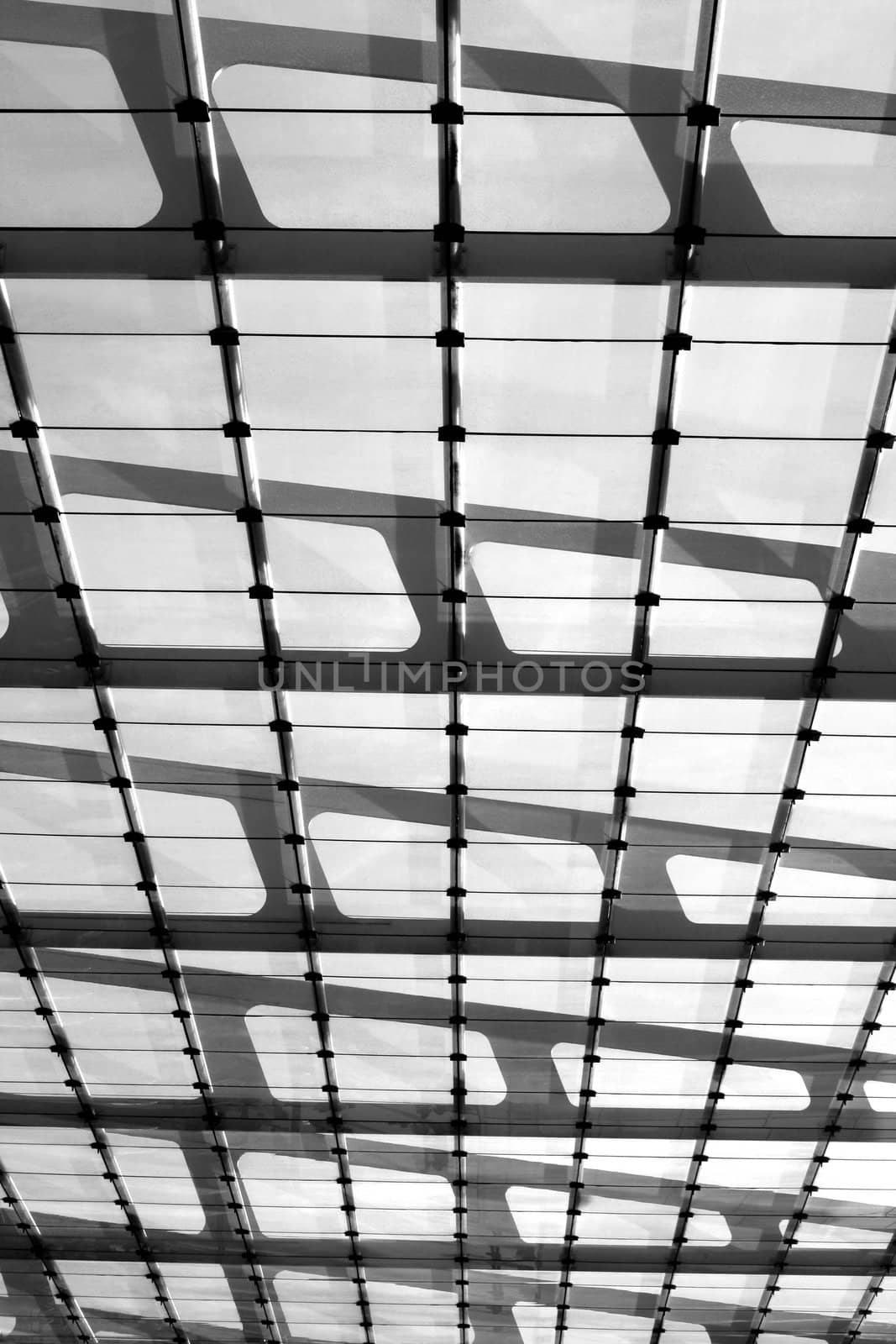 Modern glass and steel ceiling. Construction was finished in 2003.