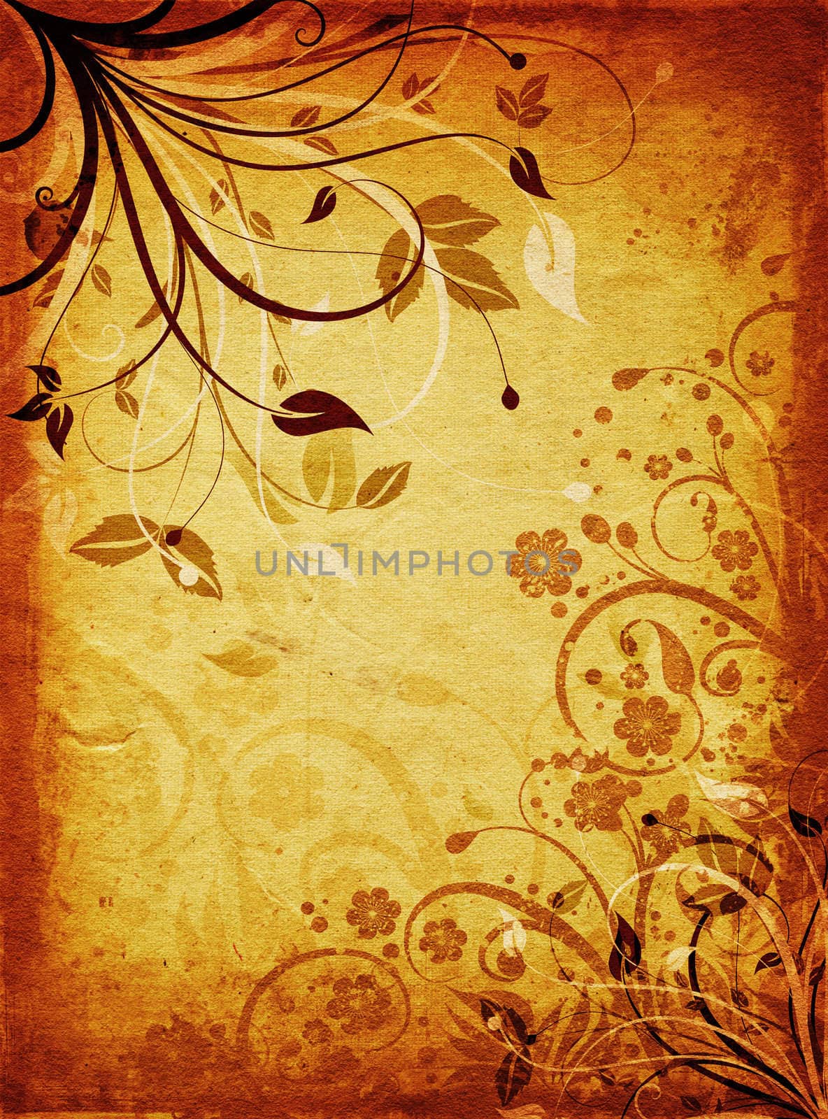 Abstract floral design on grunge background