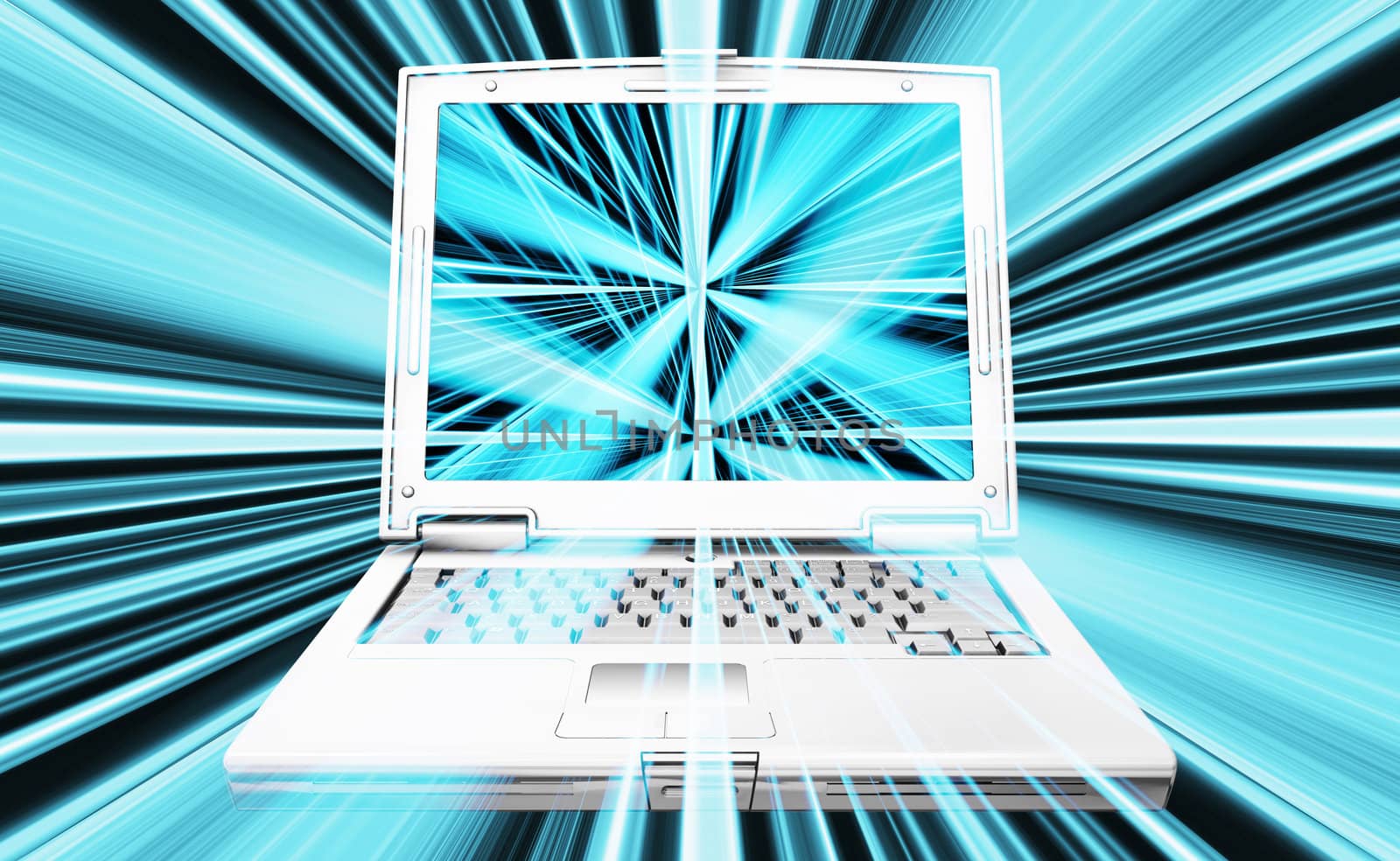 Abstract background with laptop