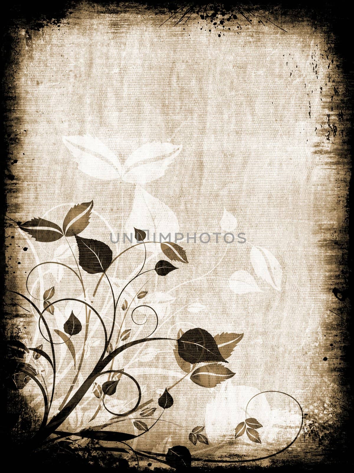 Abstract floral design on grunge background