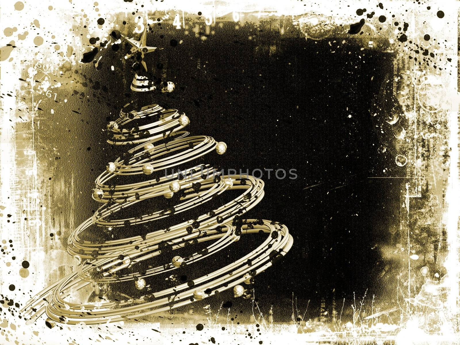 Grunge Christmas tree background
