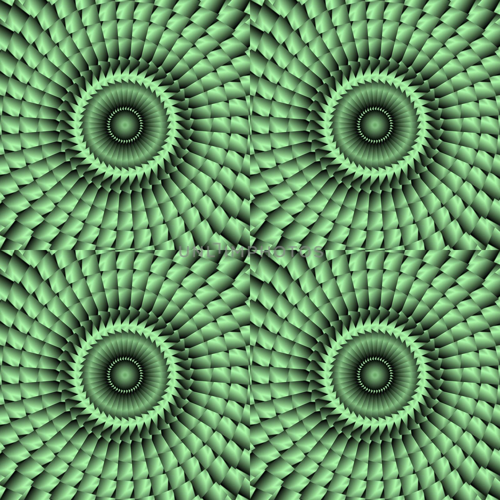 green scaled background tile with kaleidoscopic look