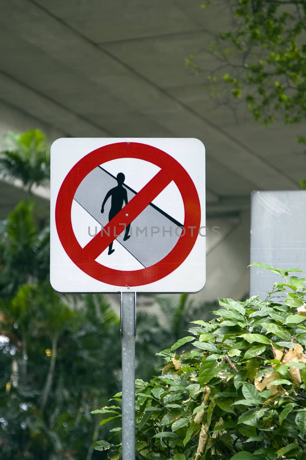 In Singapore, jay-walking is prohibited by law, and the government puts up these signs to let people remember the big fines that awaits the hasty law-breakers.