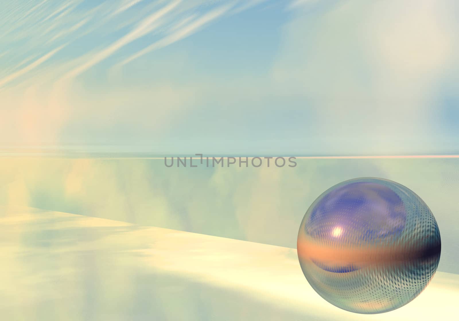 abstract image of a lost ball on the beach