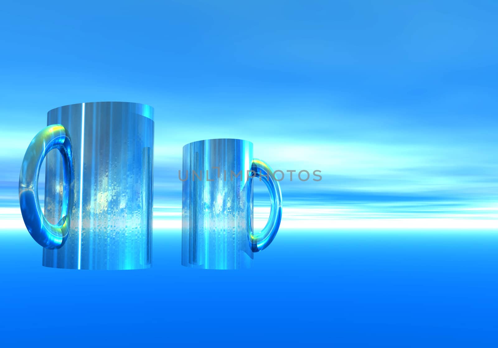 abstract image of a pair of morning mugs