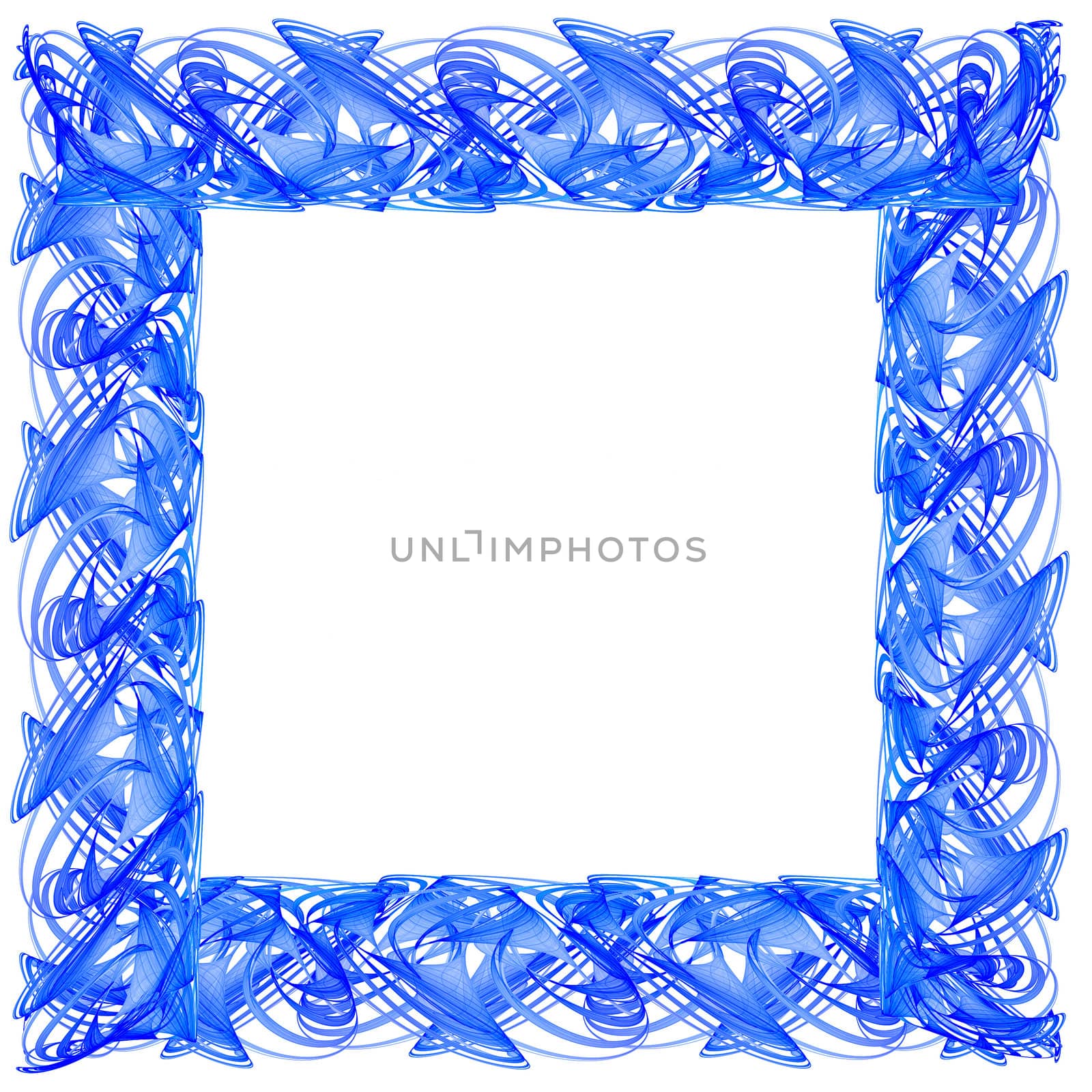 delicate blue fractal frame