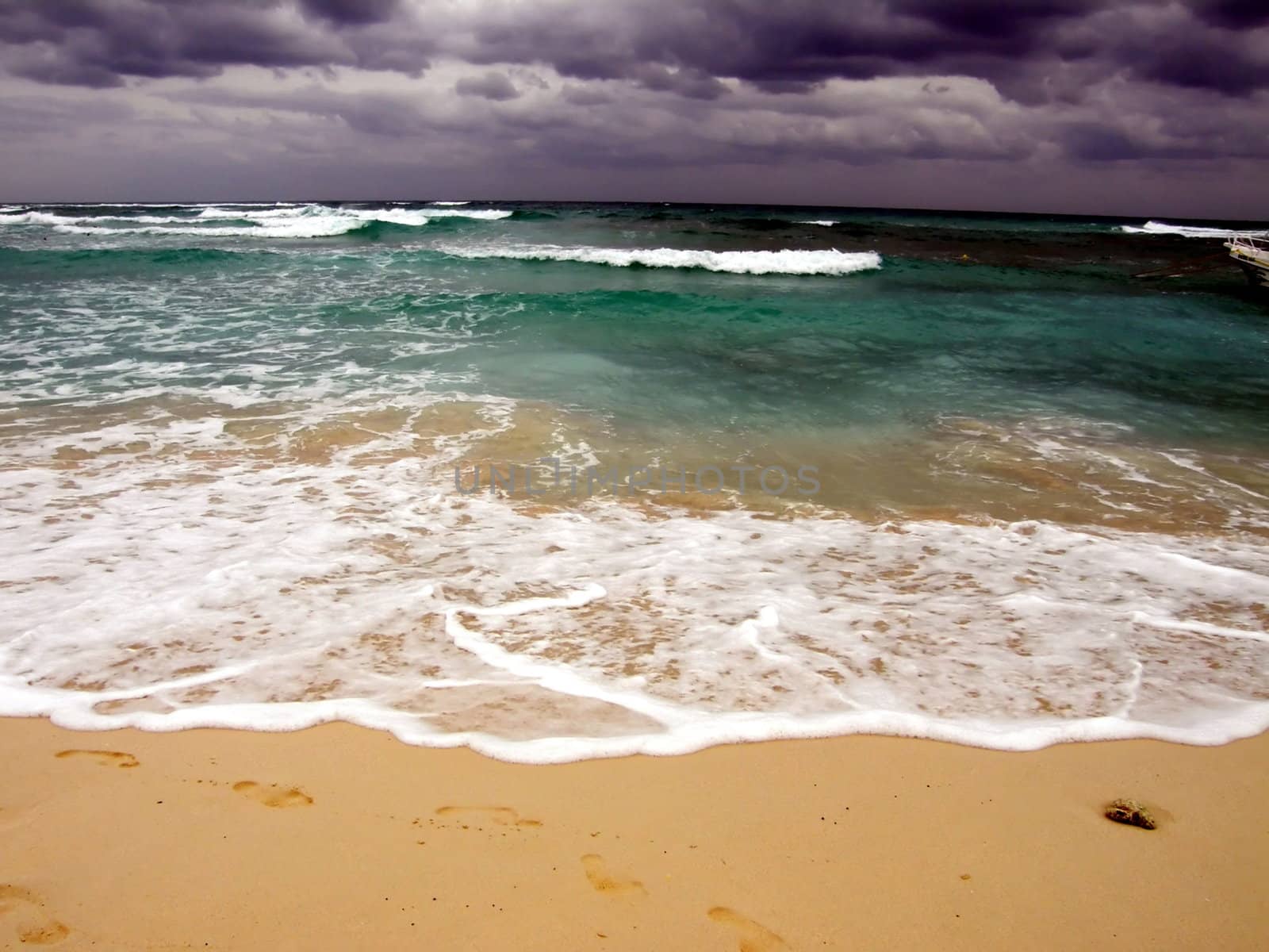 a landscape of a menacing sky over the sea