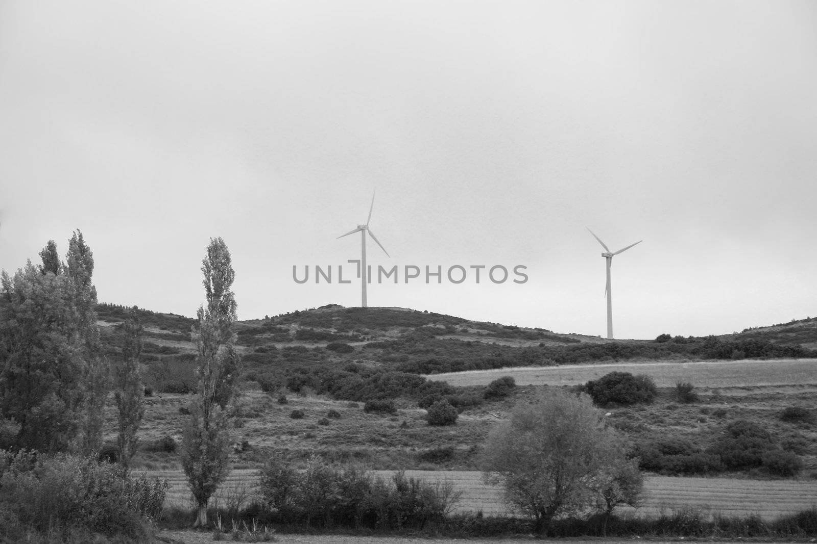 Windmills in Navarra, Spain, Europe