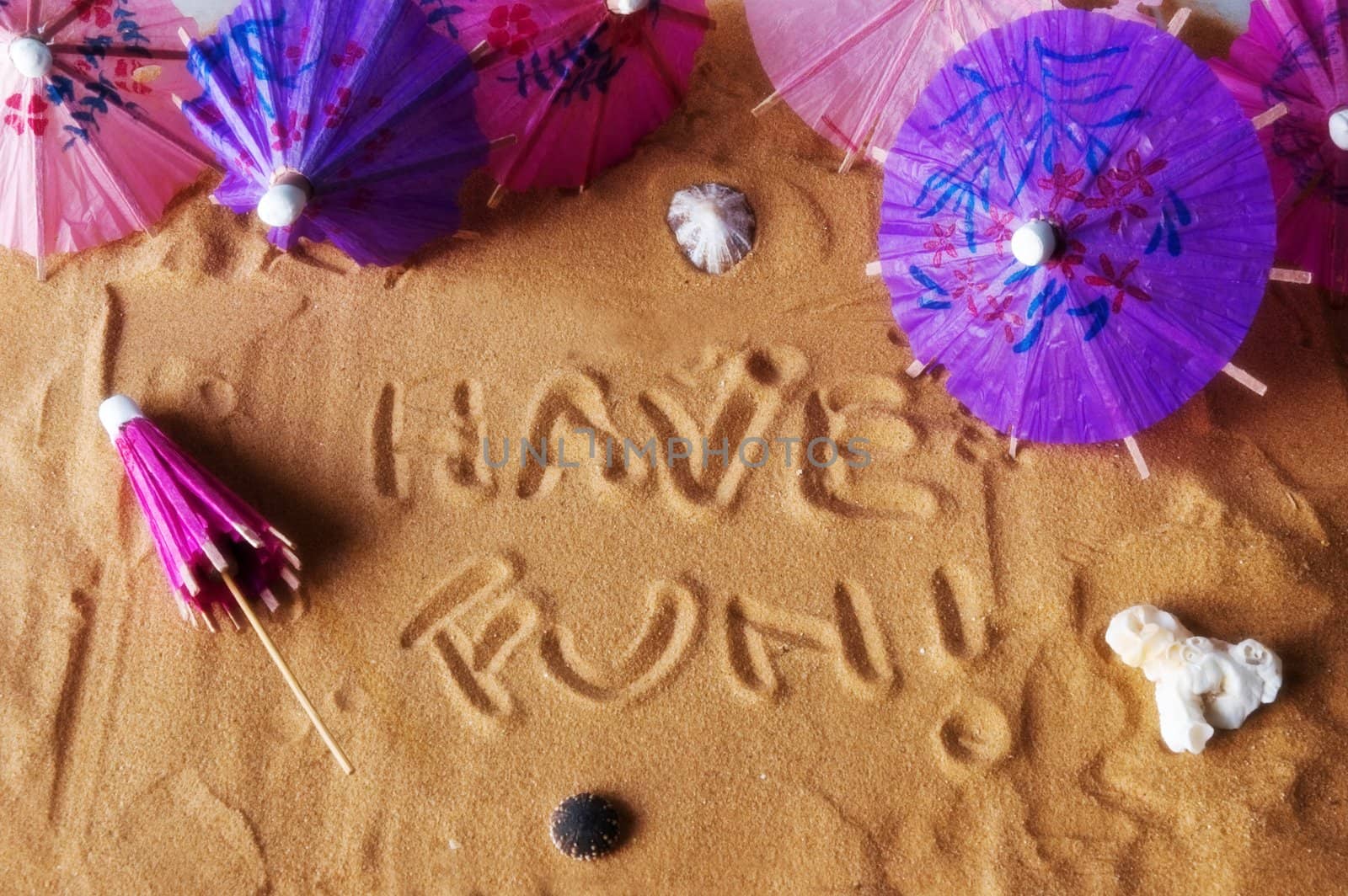 Have fun written on sand by sil