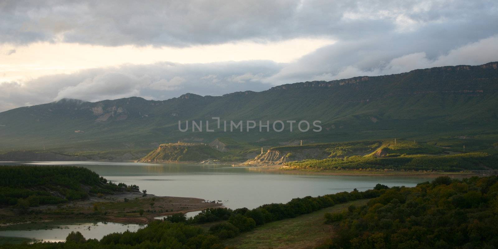 embalse de Yesa in Aragon, Spain, the planned enlargement of the reservoir is a big political and enviromental issue in the region