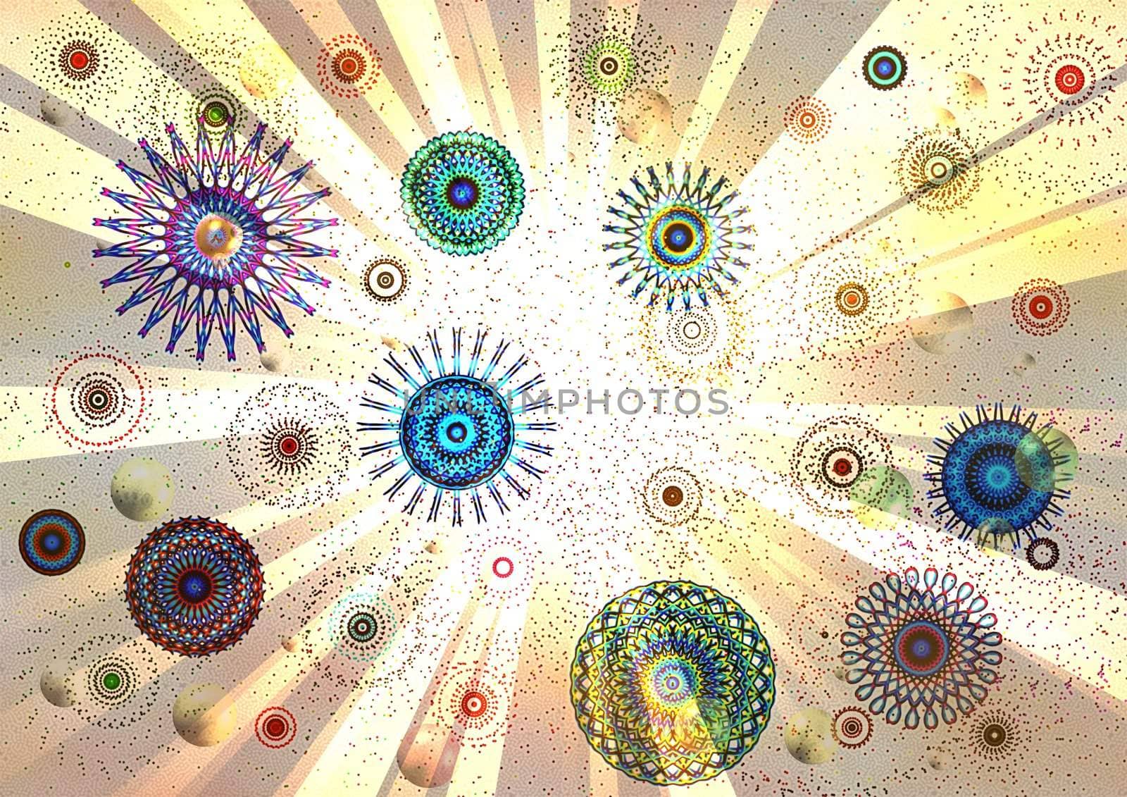 abstract image of a bright background, with creative products