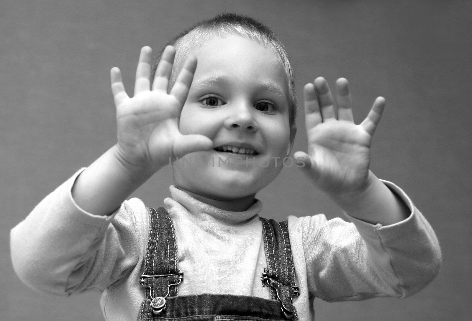 Portrait of the child in studio