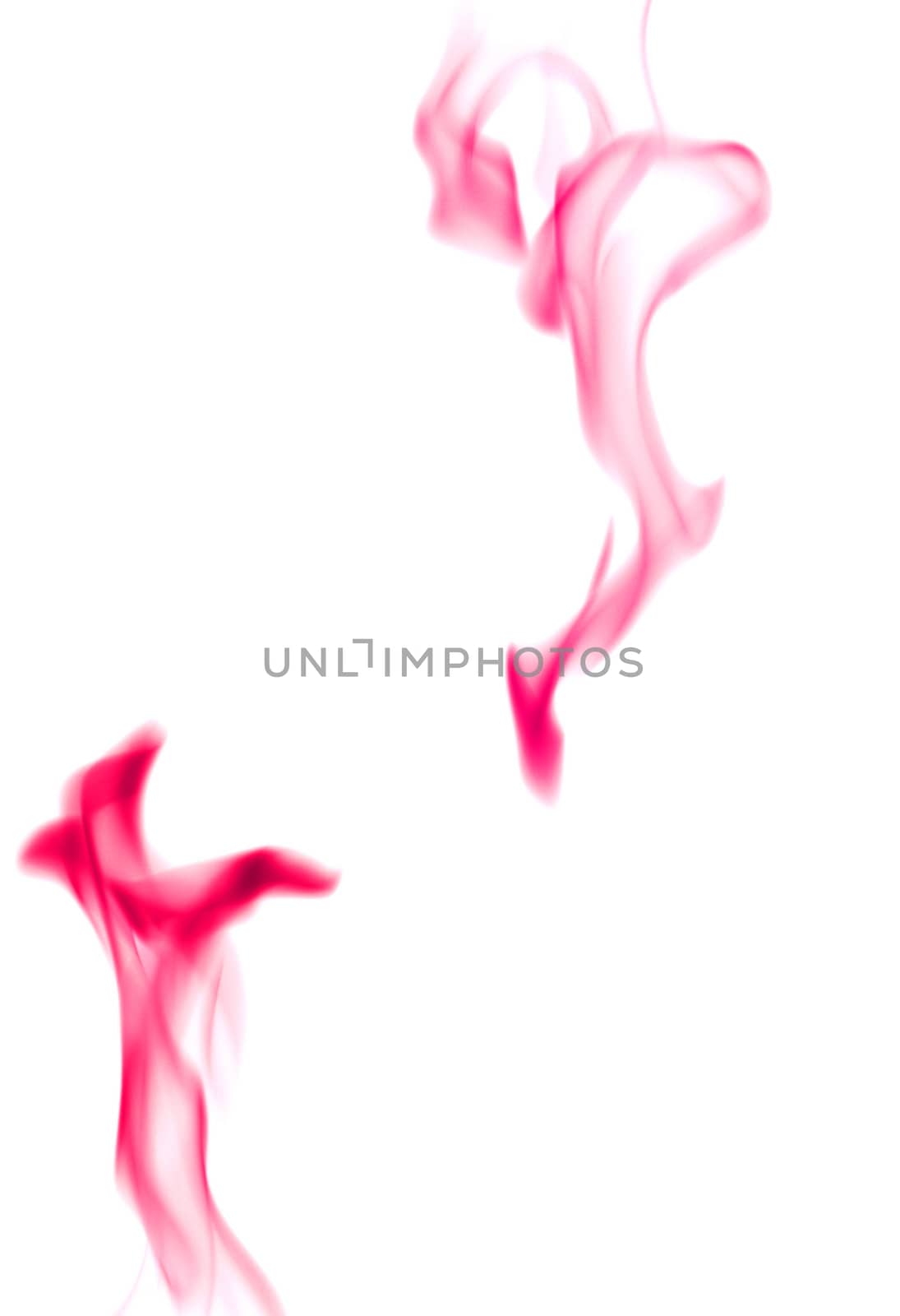 Red smoke isolated on white