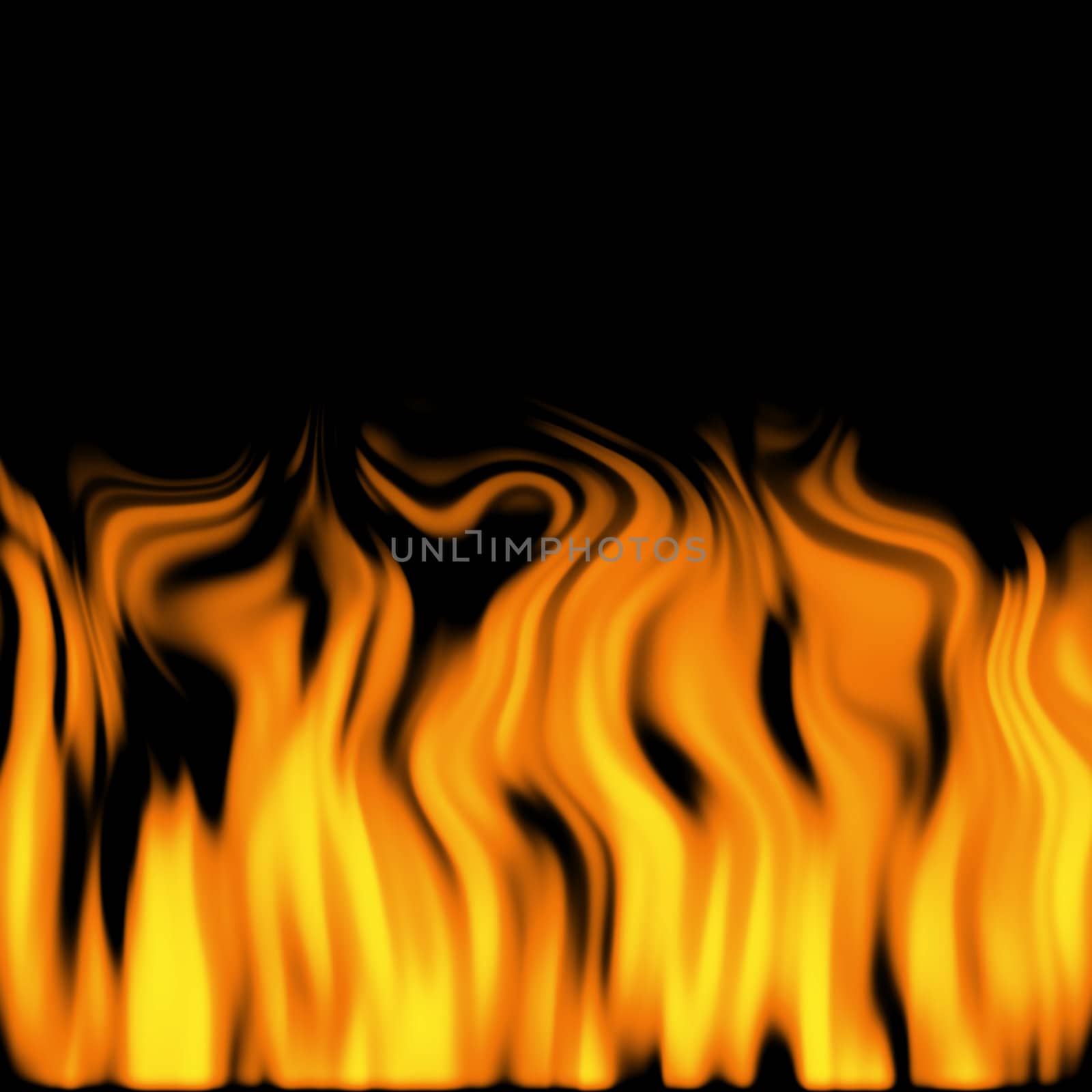 flickering flames over black background, copy-space