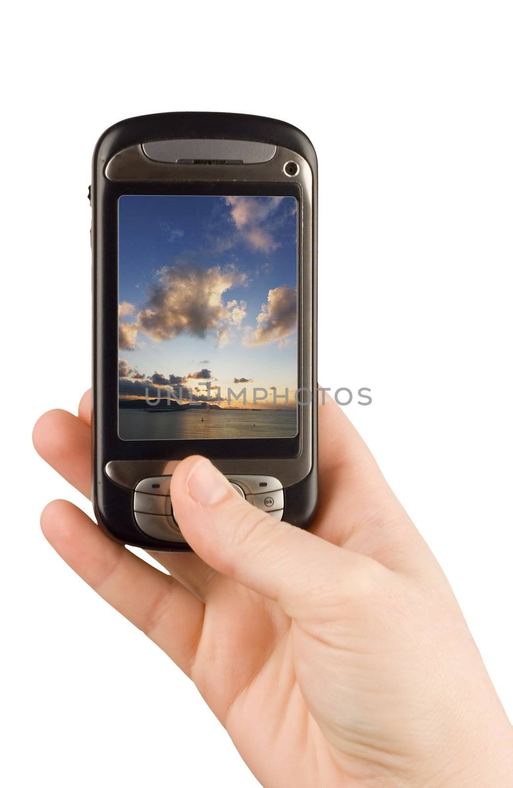 technology business communication device cellular phone and camera isolated clipping paths