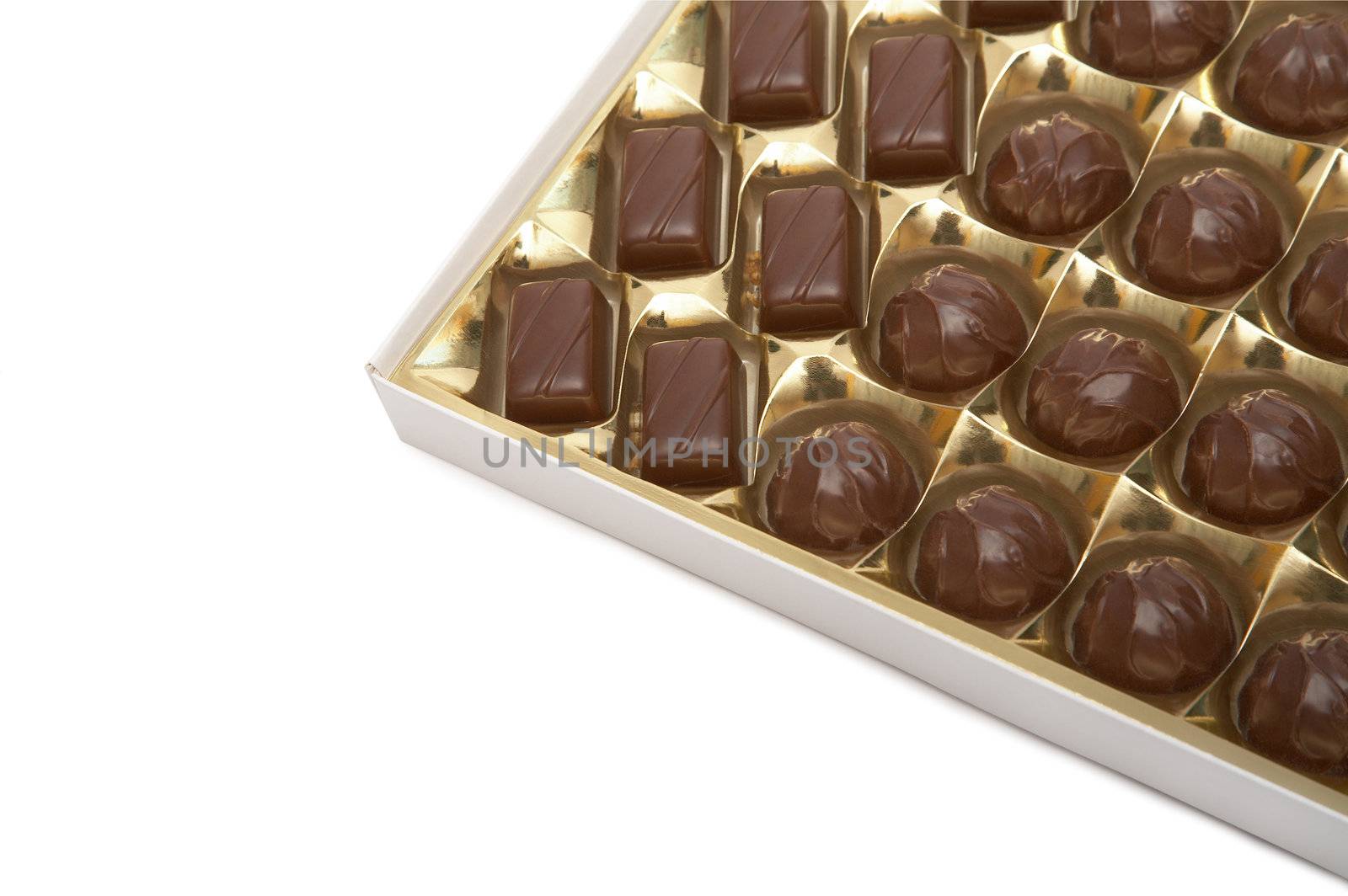 Box of chocolates on a white background