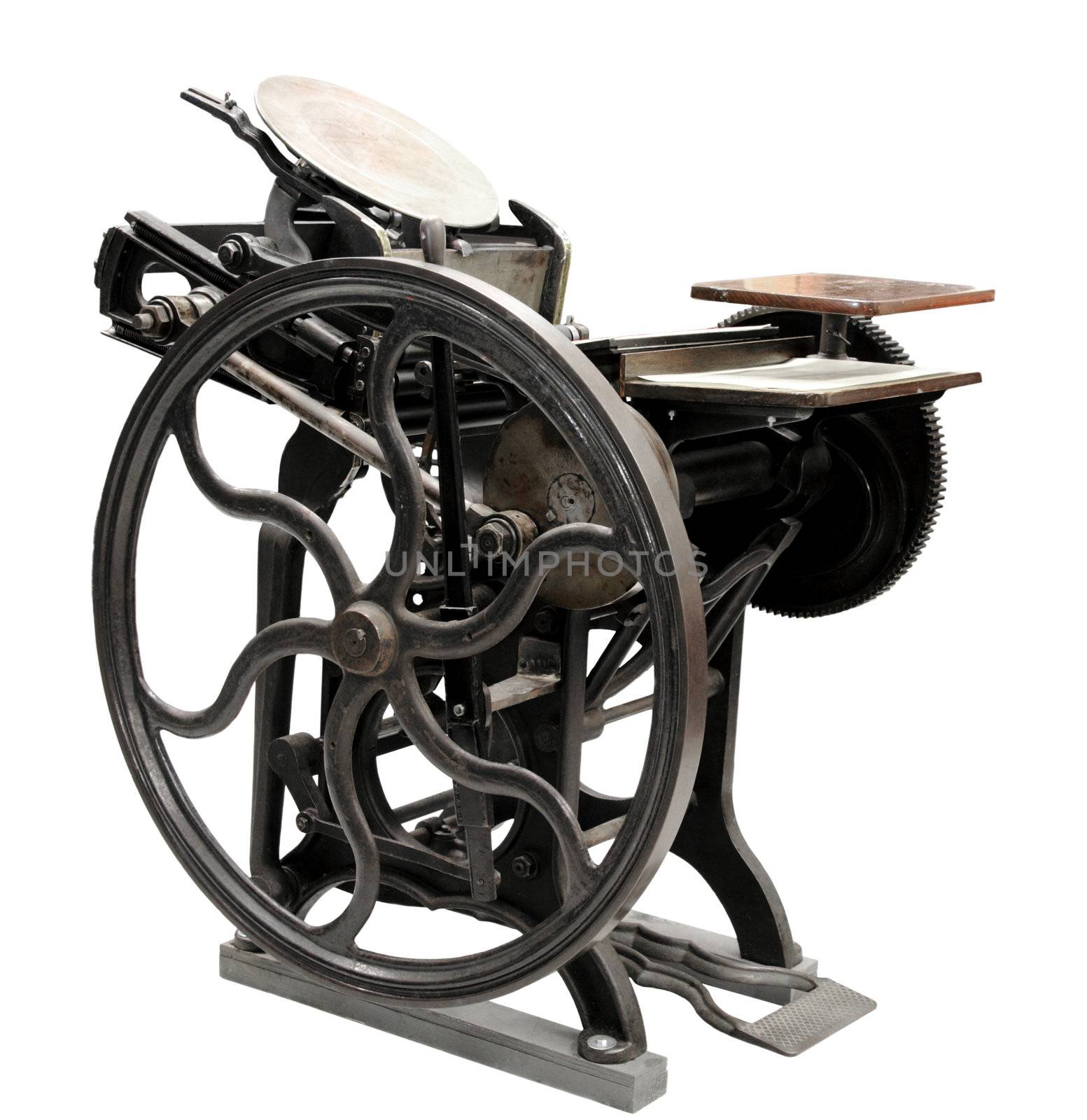 letterpress from 1888 restored to working condition