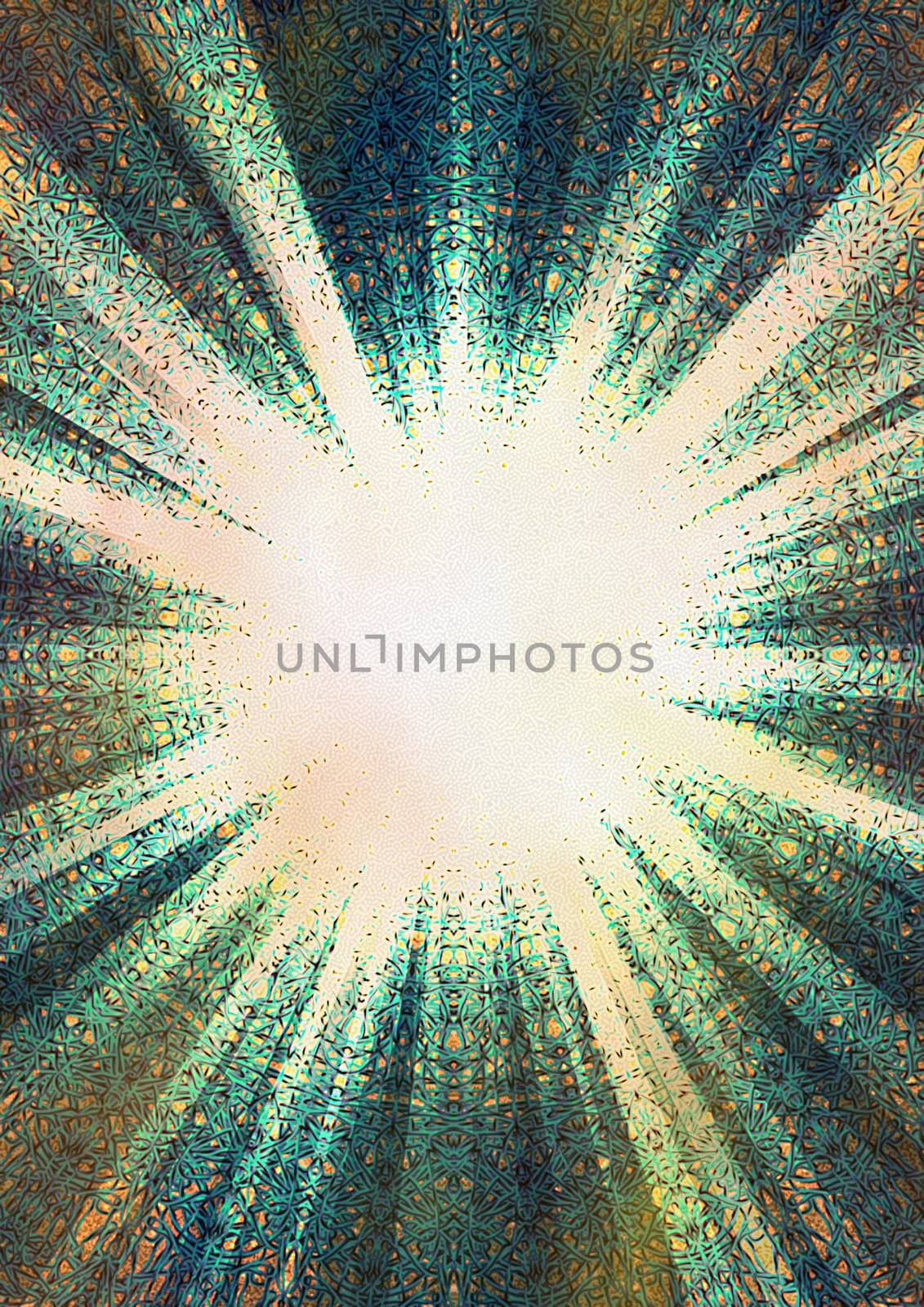 abstract symbolic image of a fantastic creative structural sunlight 