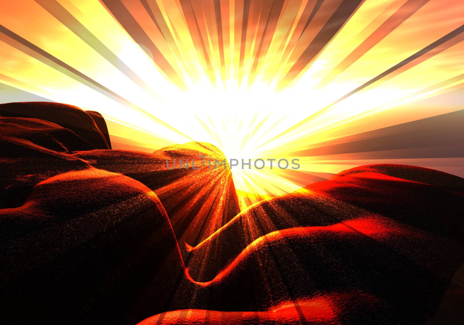 abstract image of the bright creative landscape in the sun