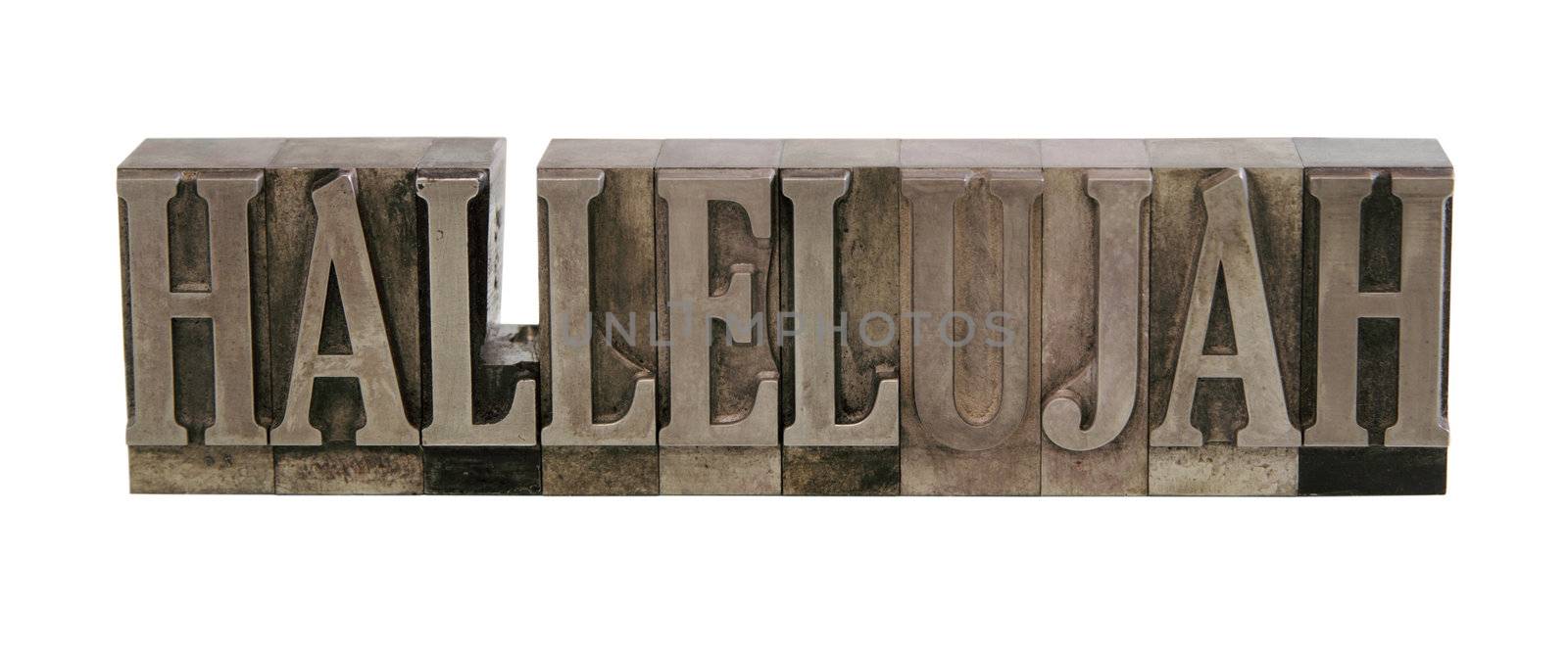 hallelujah in letterpress metal type by nebari