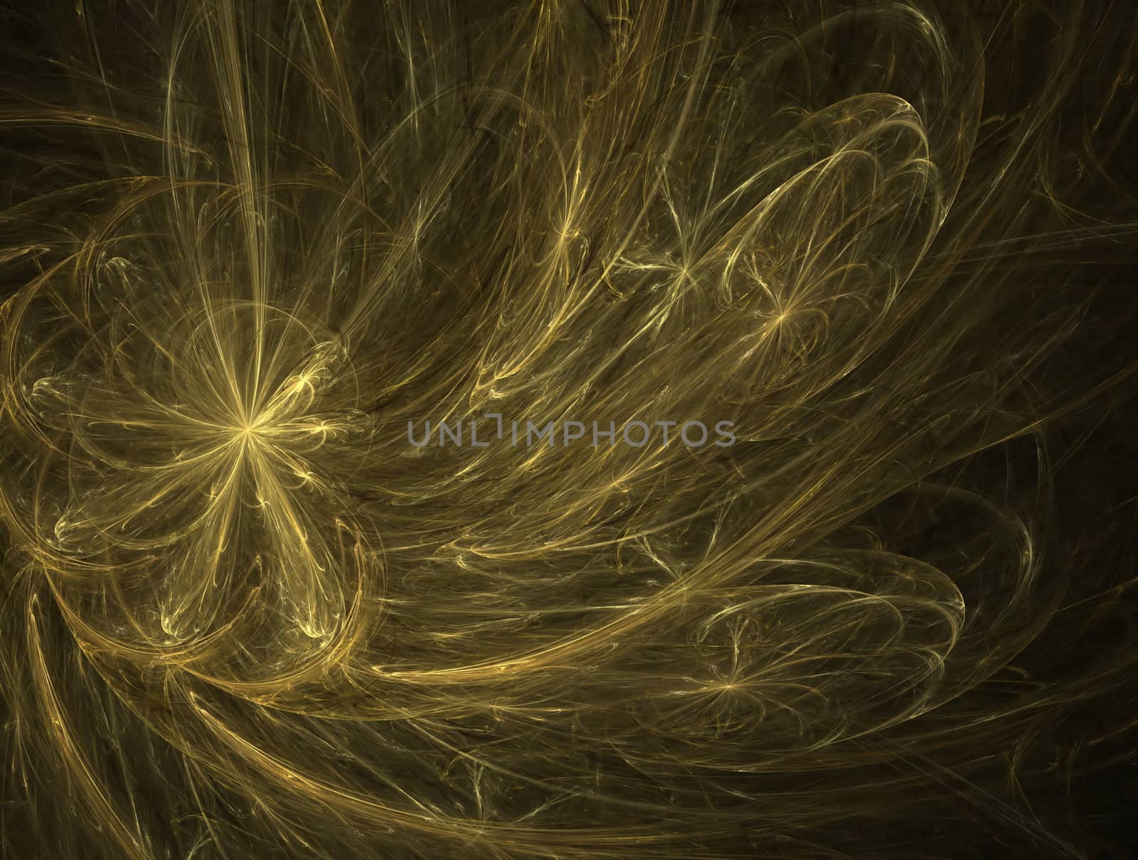 high res flame fractal forming a golden swirl
