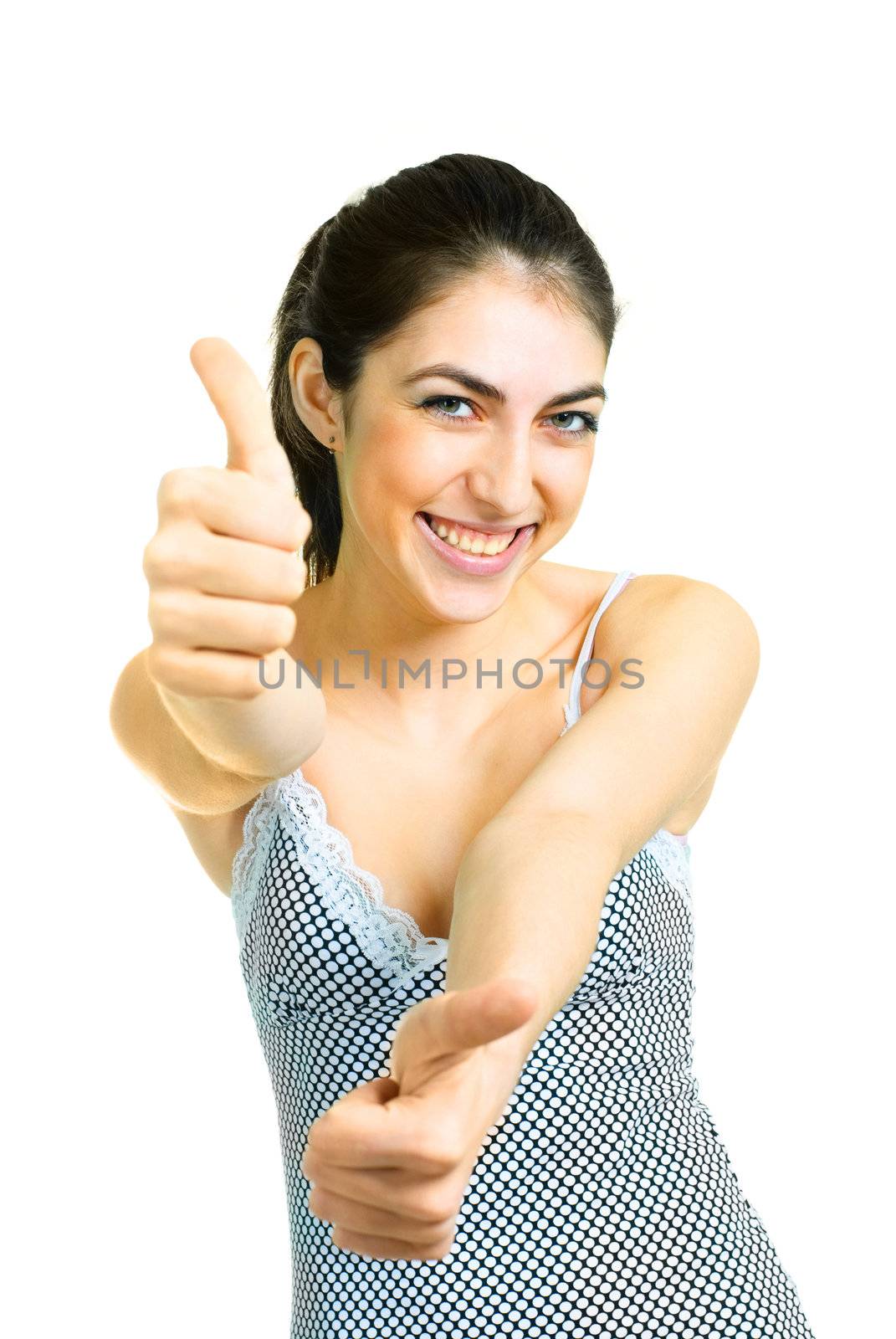 girl with her thumb up by lanak