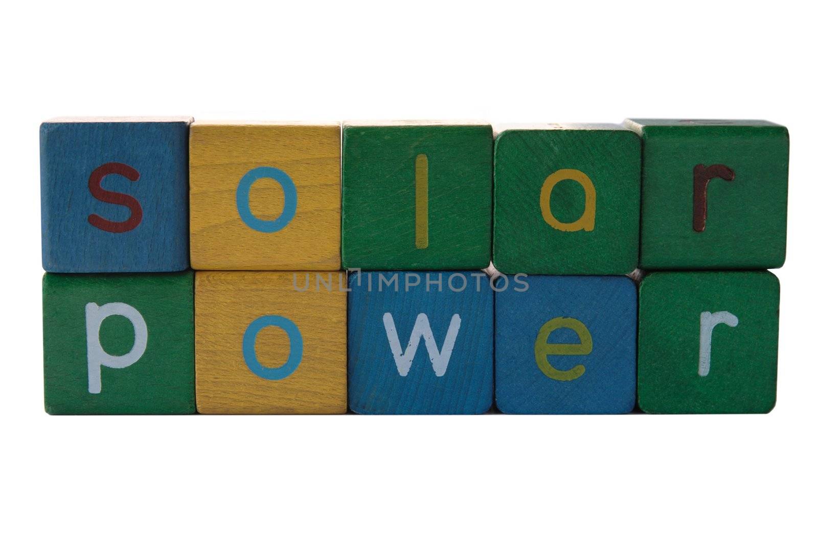 the words 'solar power' isolated on white