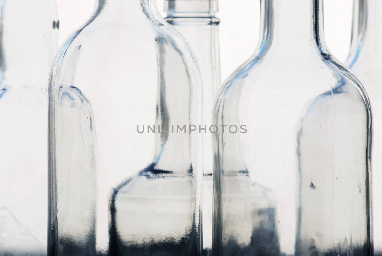 Bottles on the white background