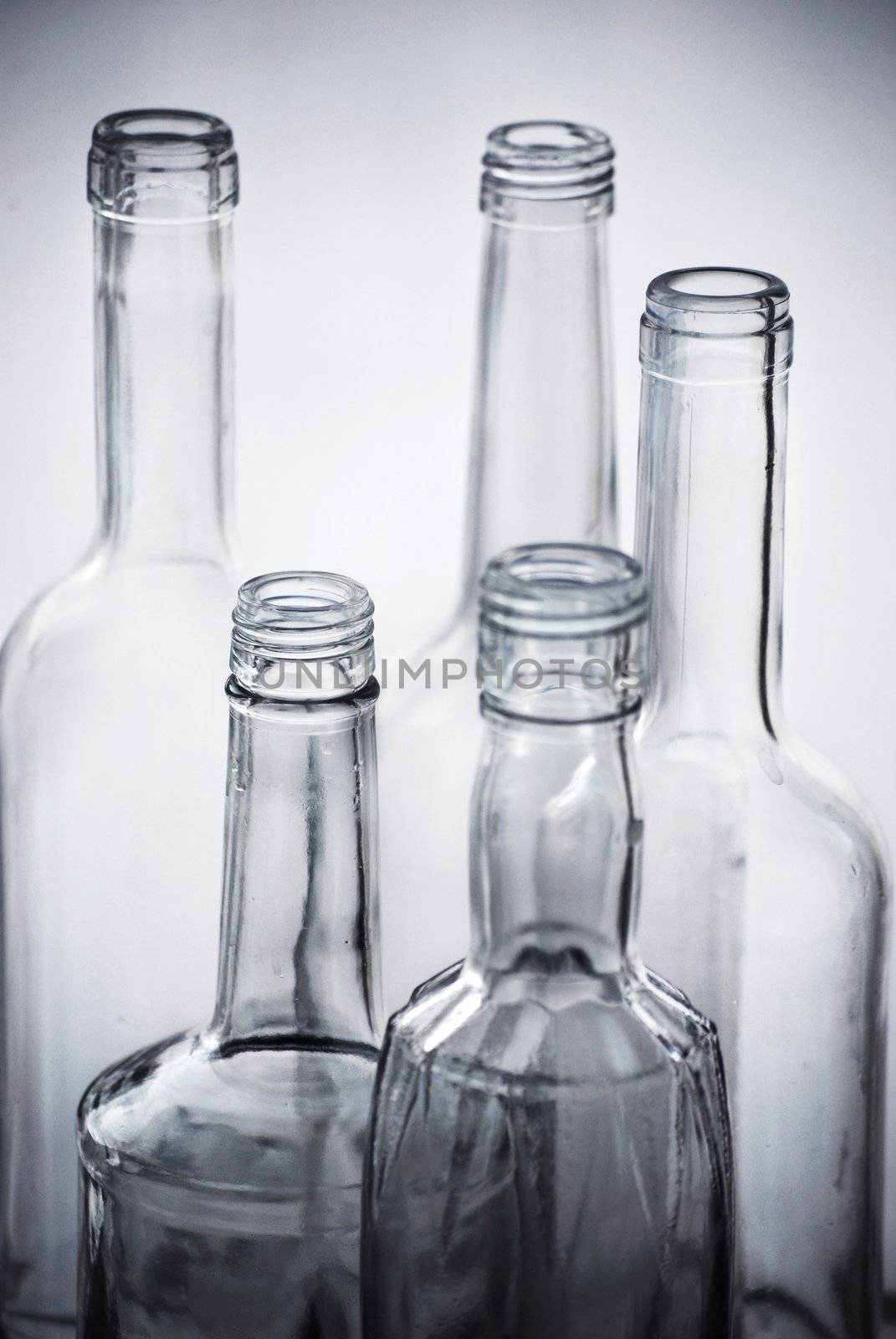 Bottles on the white background