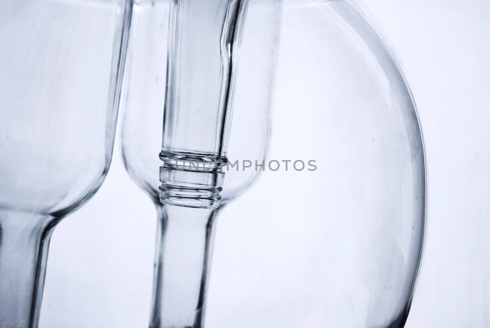 Bottles on the white background