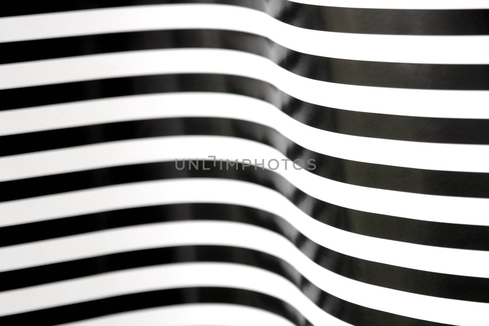 curving black and white stripes