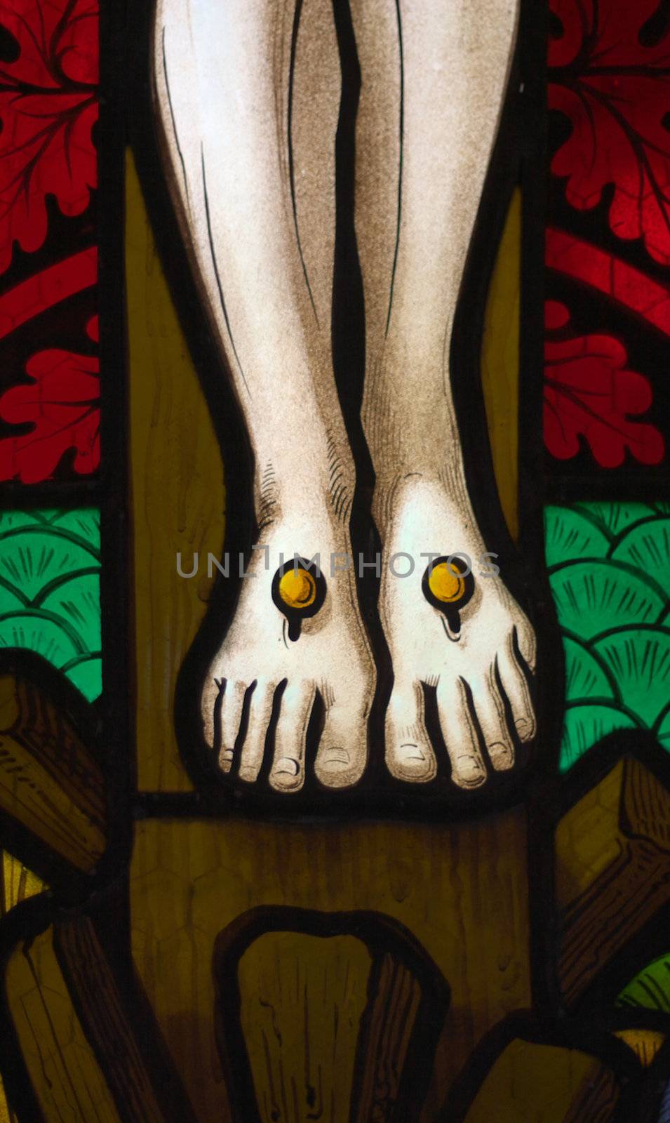 Jesus' feet on the cross by hospitalera