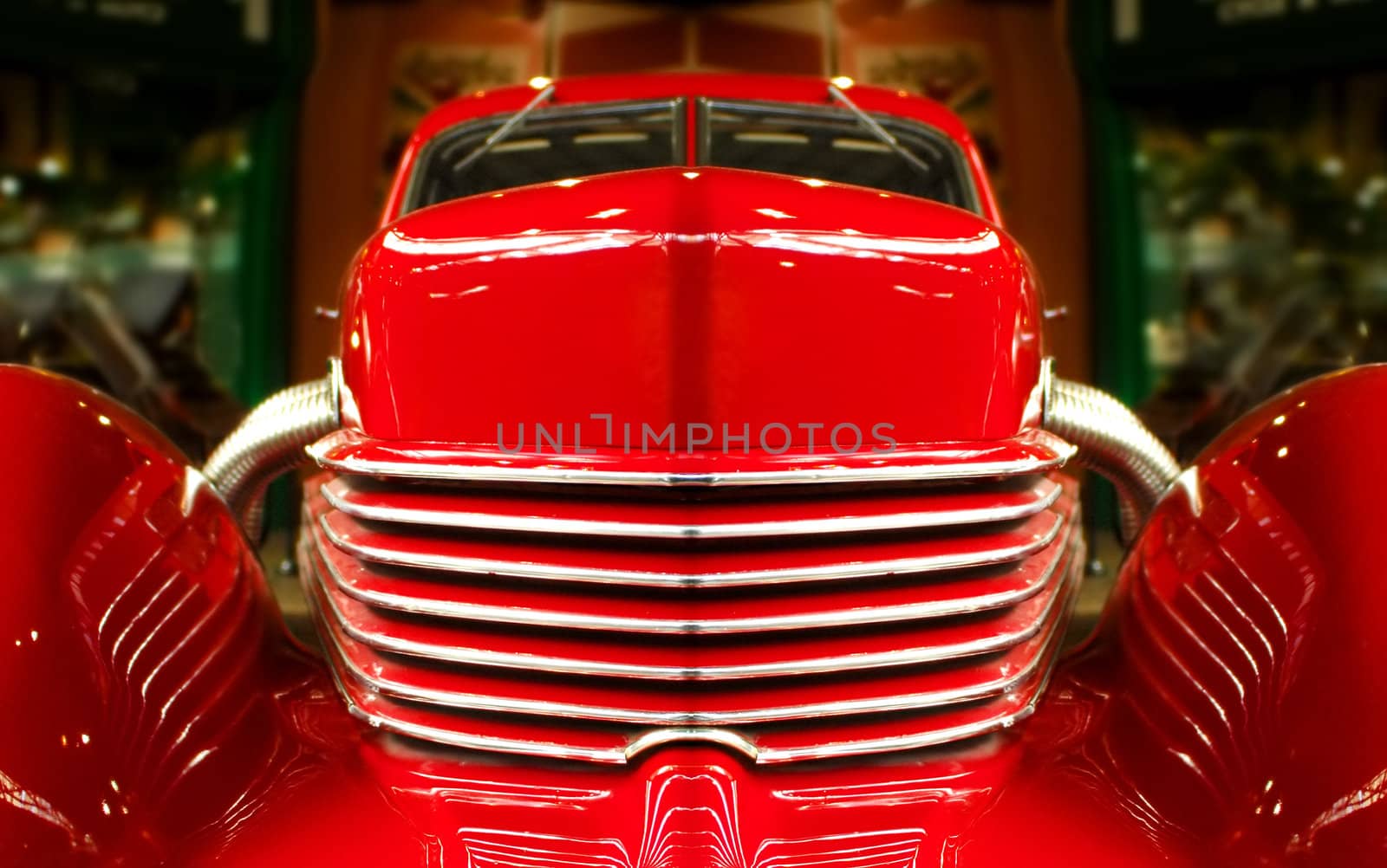 vintage red muscle car abstract