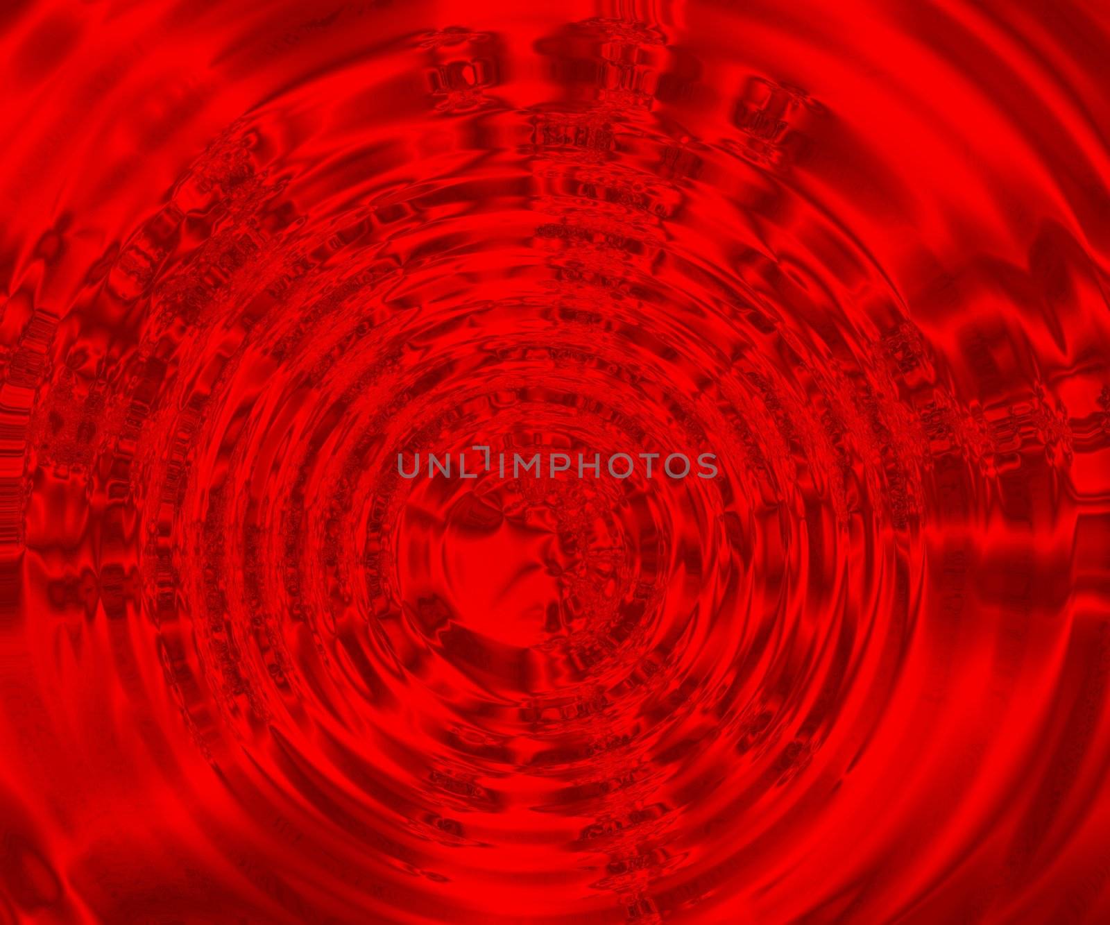 red background with concentric rings or ripples