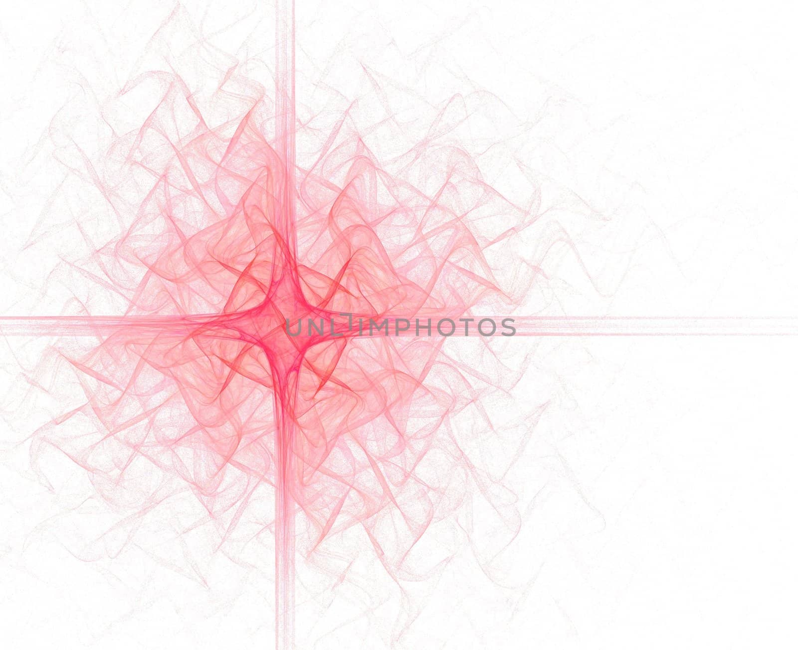 high resolution flame fractal forming a classic cross, plenty of copy space