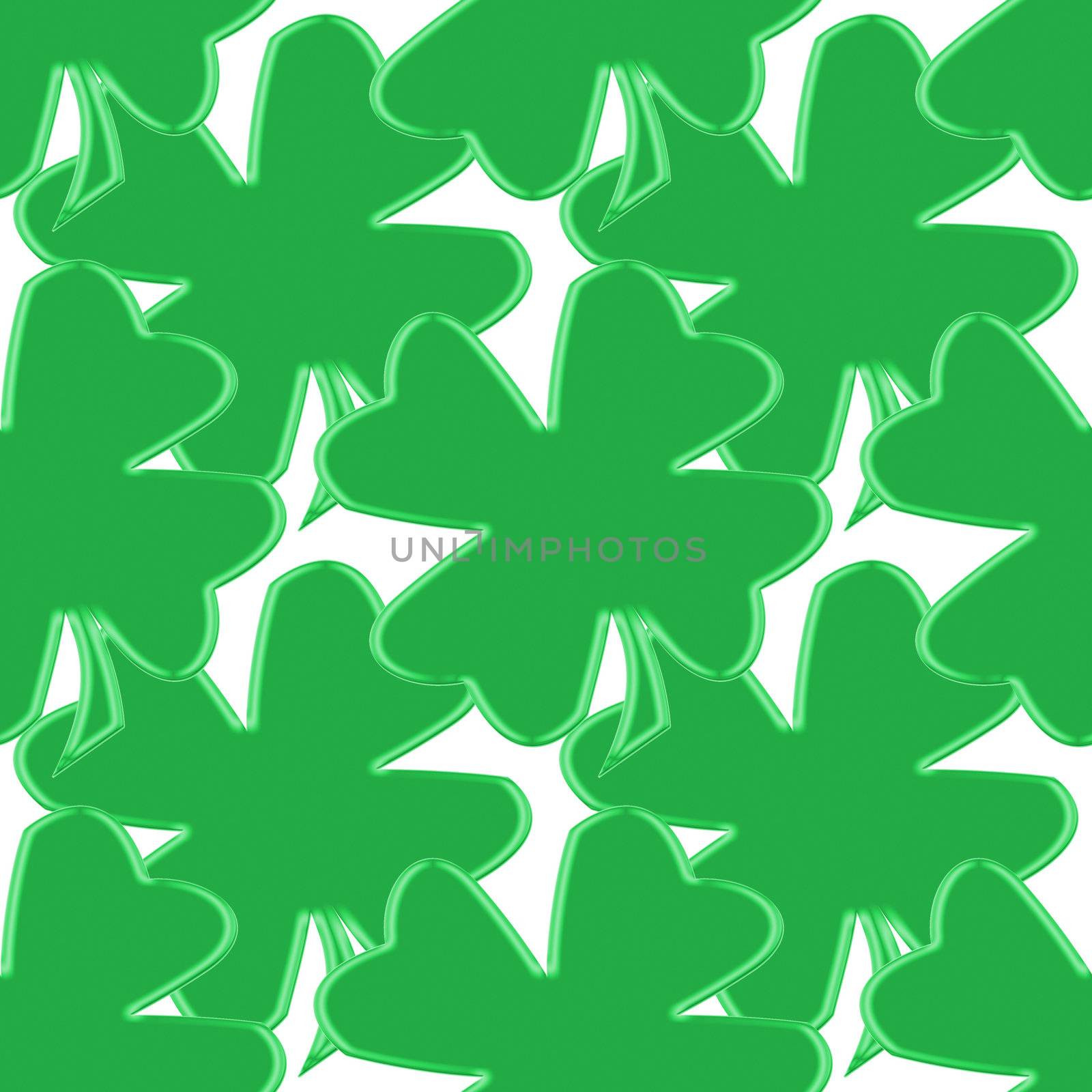 seamless tillable background with clover leaves for St. Patricks day isolated over white