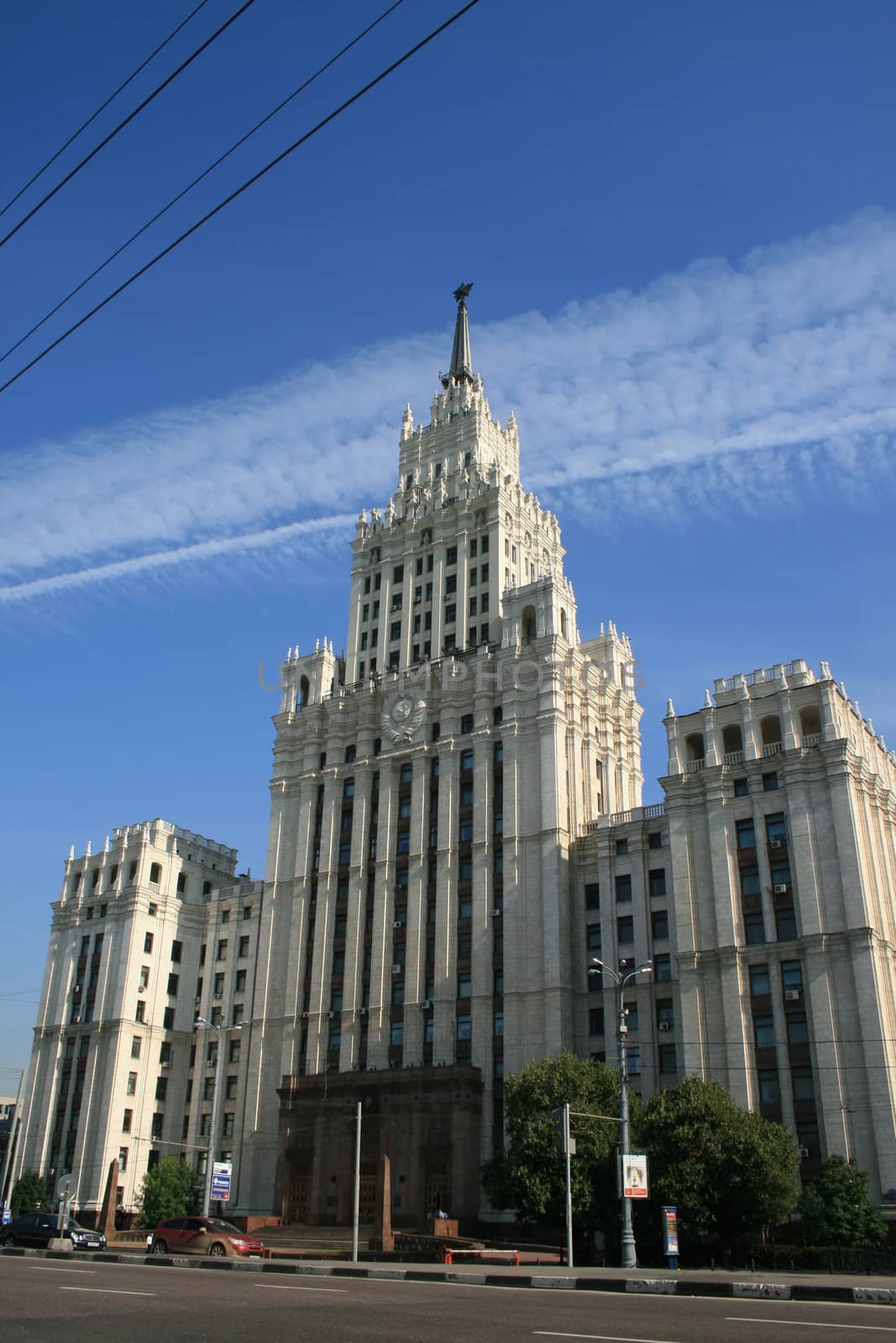 Beautiful skyscraper built during the rule of Stalin
